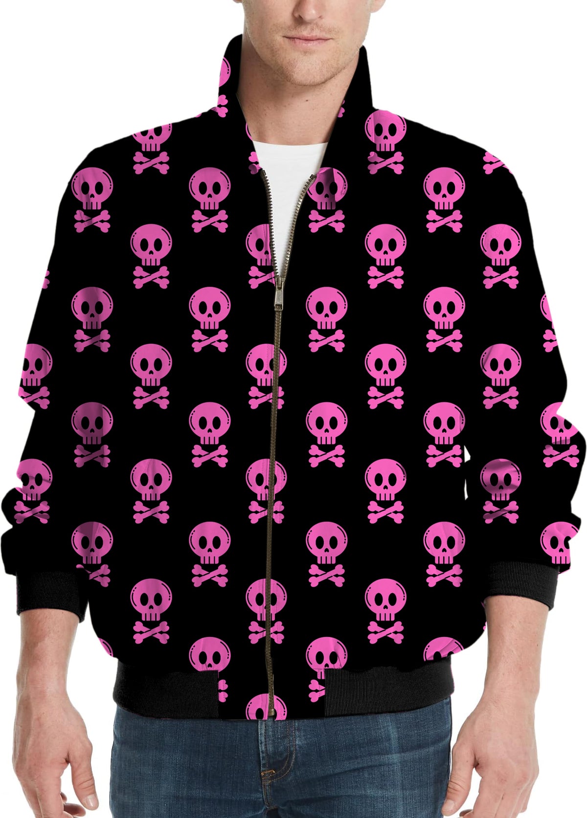 Halloween Punk Skull Men's Golf Windbreaker Light Jacket