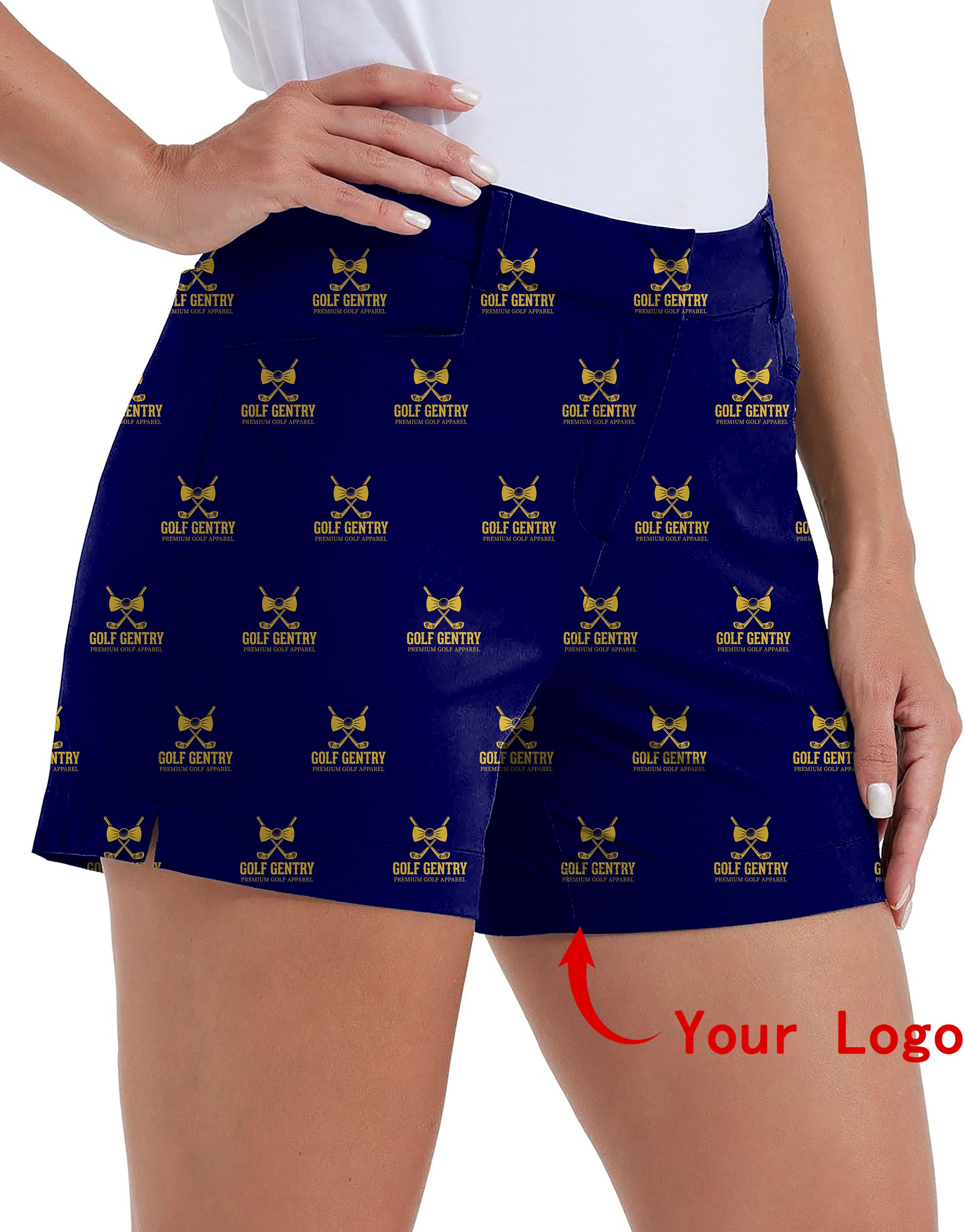 Custom Company Sport Team Logo Face Polo Own Logo 4.5/7/10 Golf Shorts Quick-Drying Woman Outdoor Casual Shorts With Pockets Waterproof