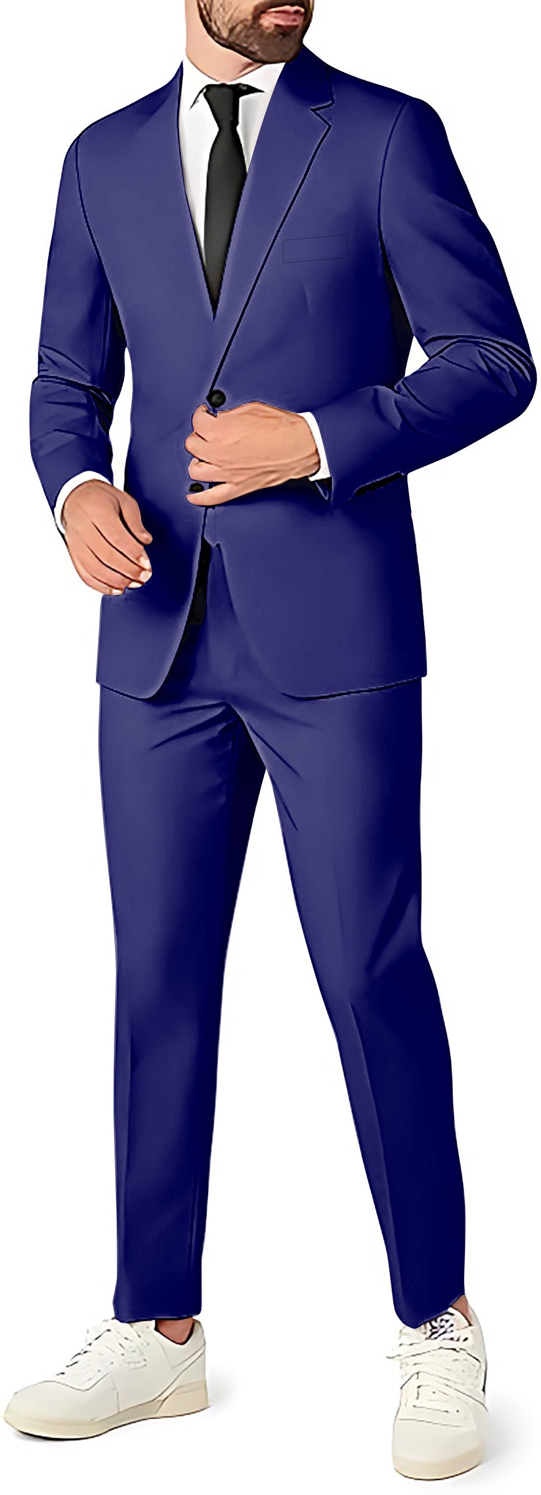 pure navy men's slim fit blazer pants and vest suit set for parties