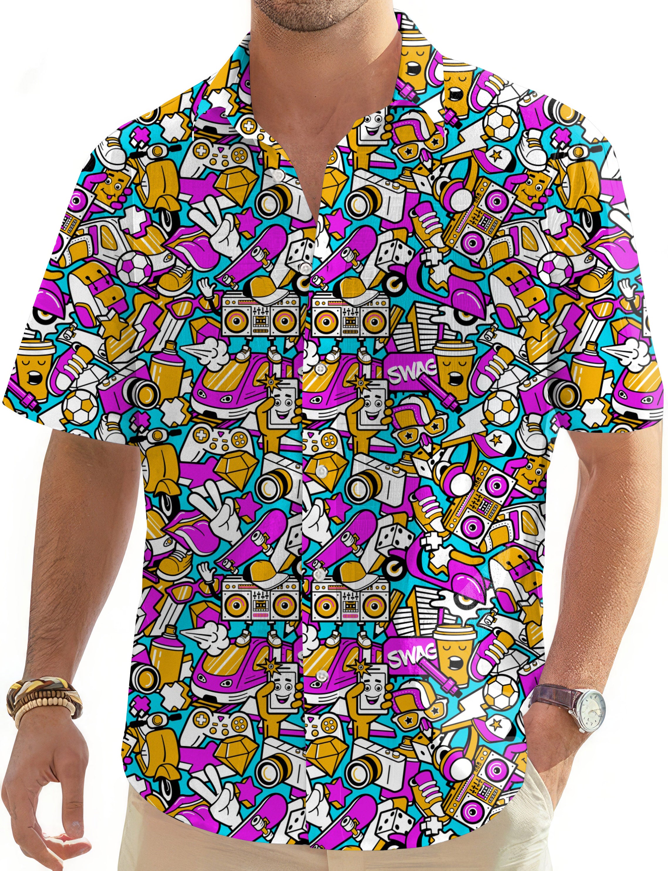 Tops The Boys Trip-Men's Golf Hawaiian Shirts Button Down Shirt