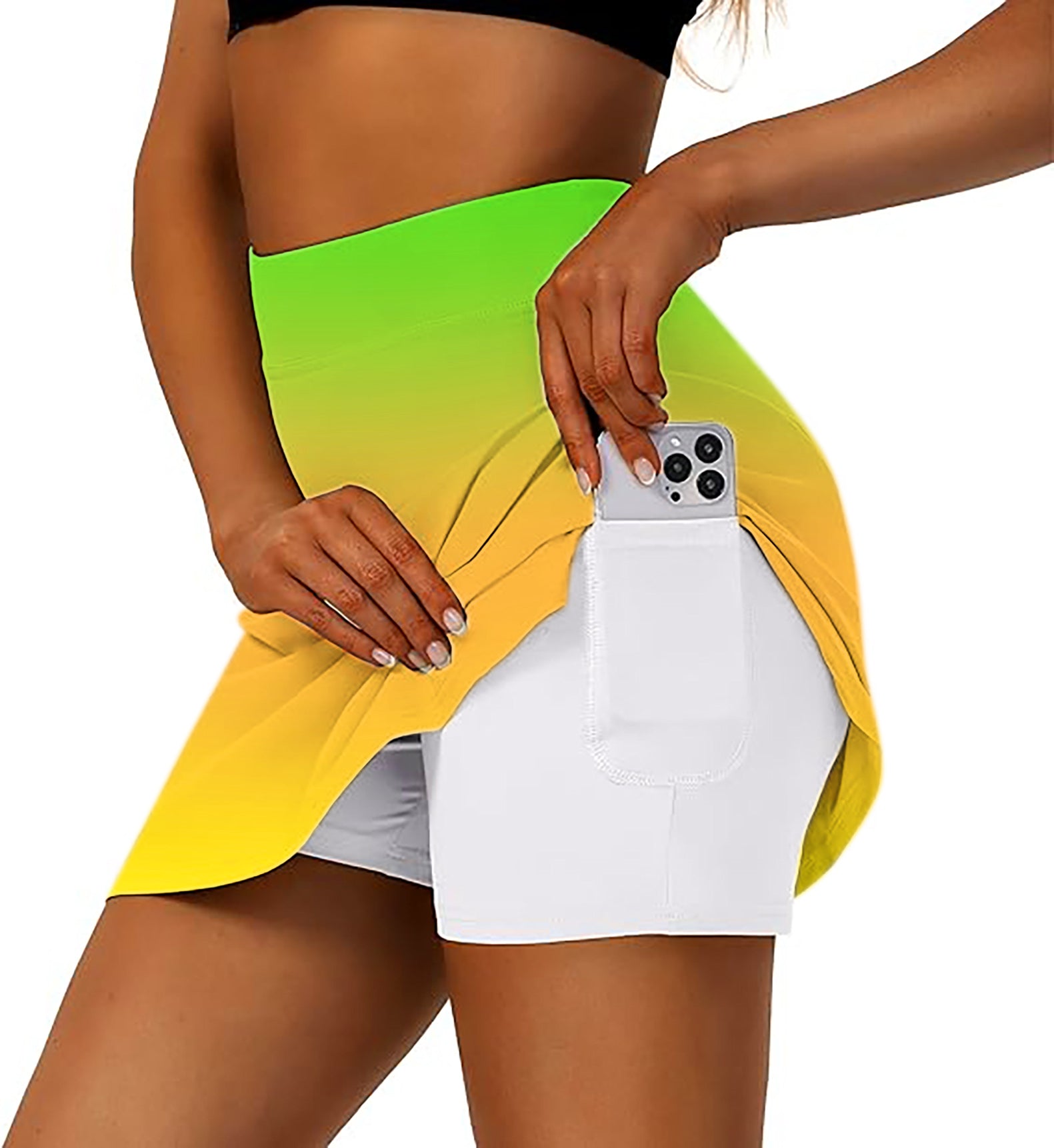 Neon Gradients Women's Athletic Golf Skorts Flared Skirts