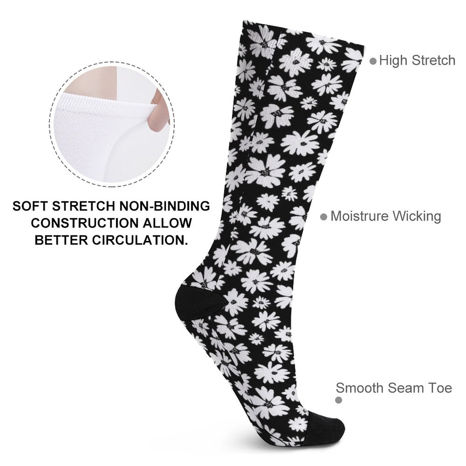 Zebra Daisy Prined socks Gifts for Men Women