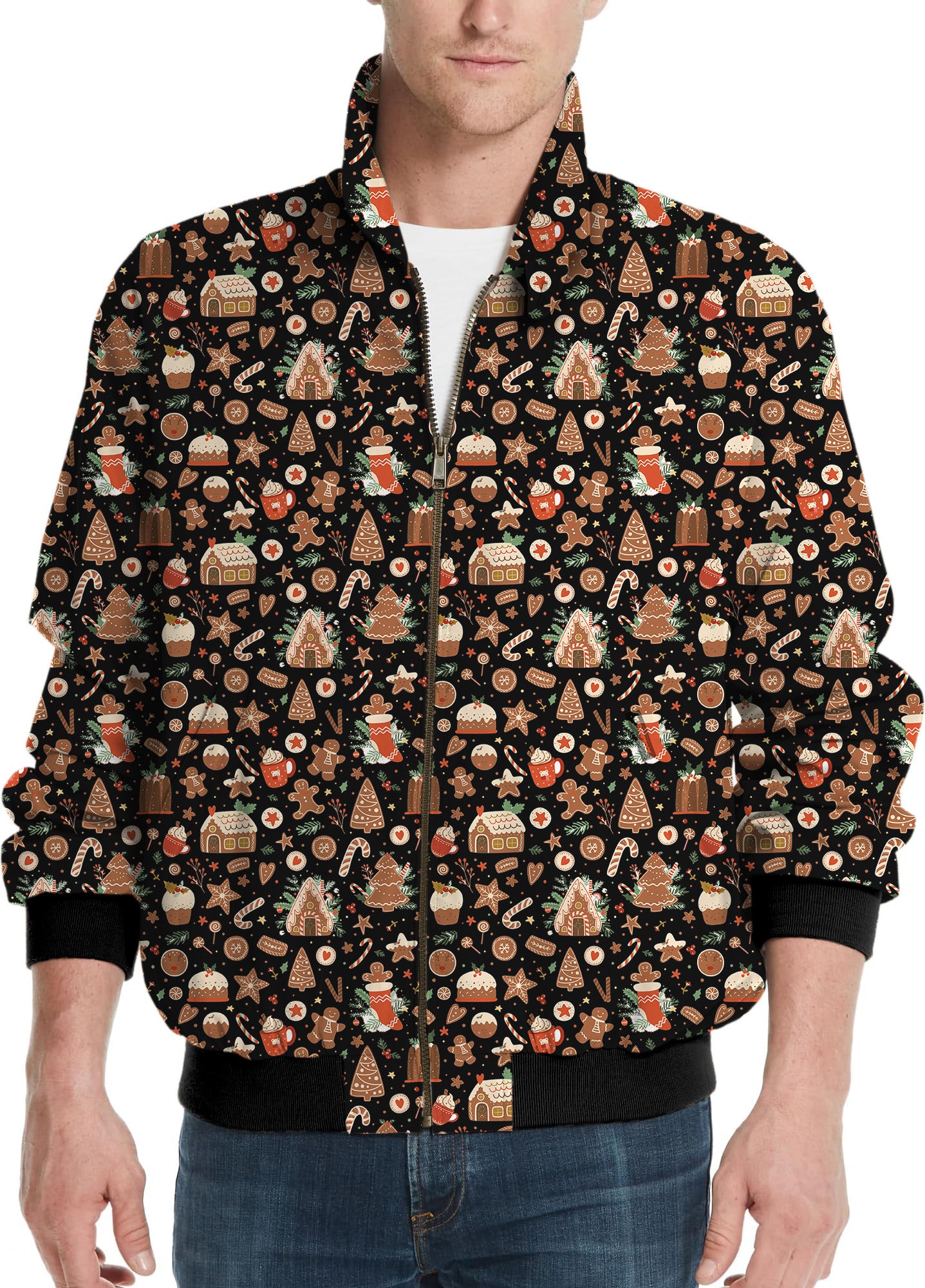 Black Christmas Candy House-Men's Golf Windbreaker Light Jacket