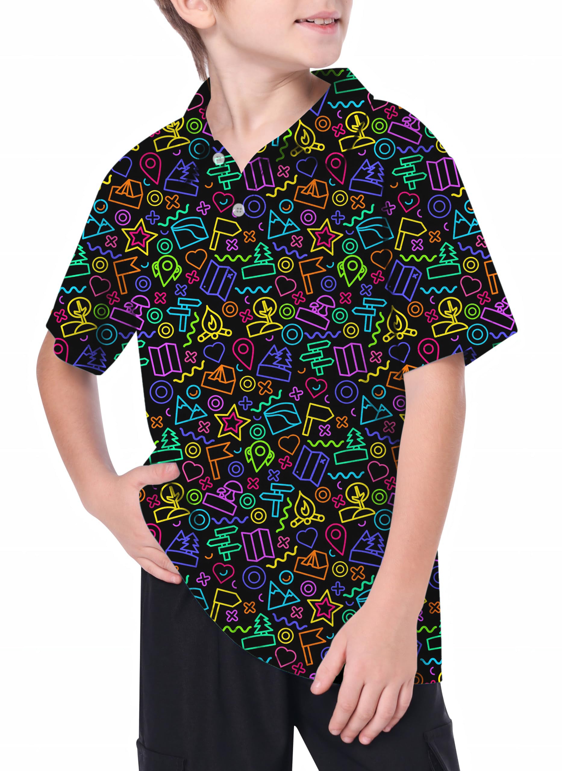 Youth Neon sign coordinates Golf Polo