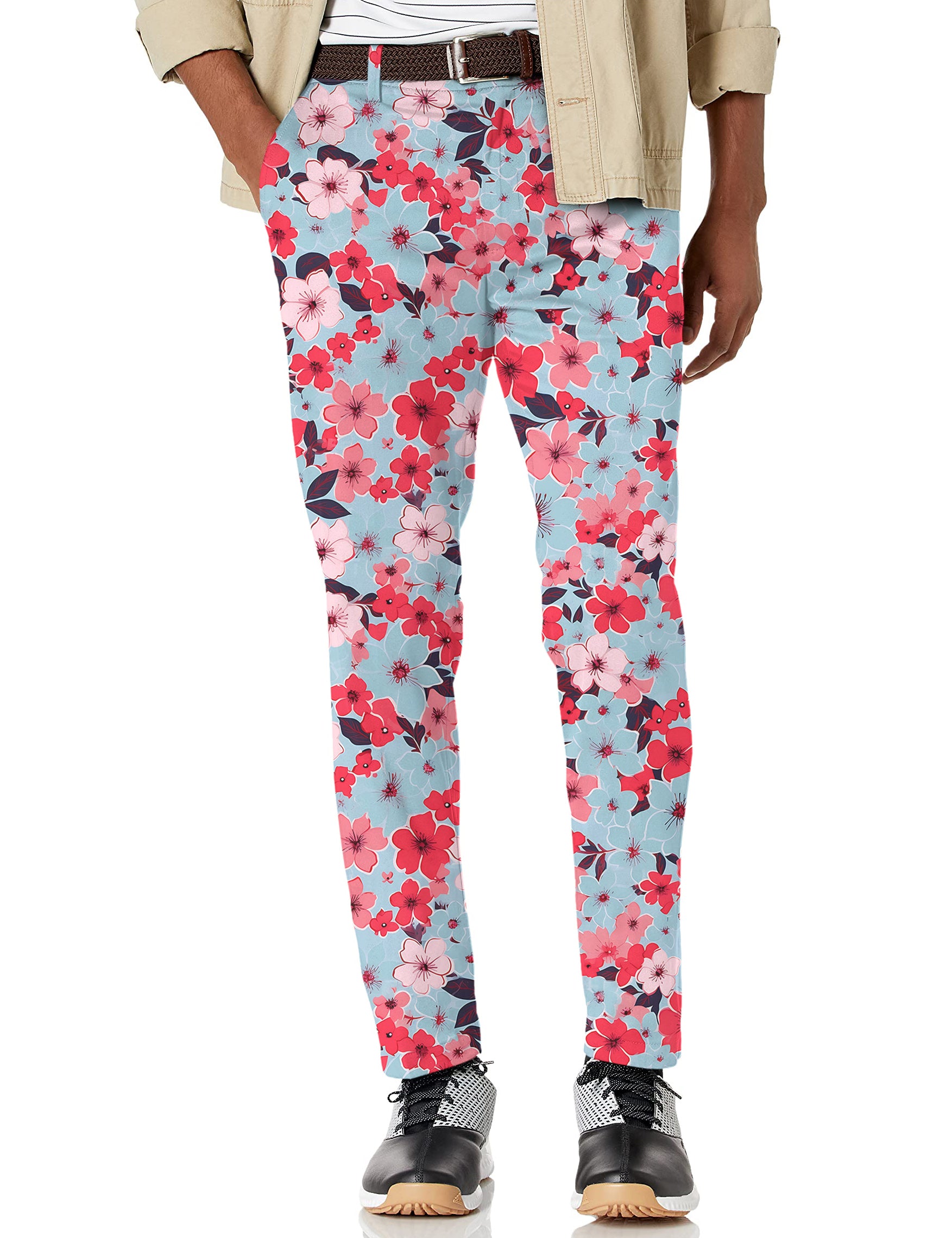 Men's Tropical flowers Stretch Golf Pants