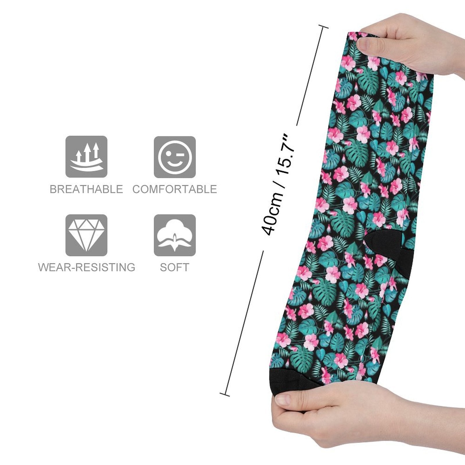 Tropic Floral Prined socks Gifts for Men Women