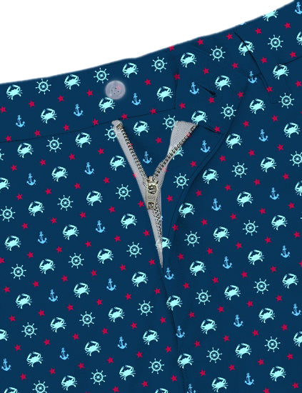 Men Crabs and Stars Golf Shorts