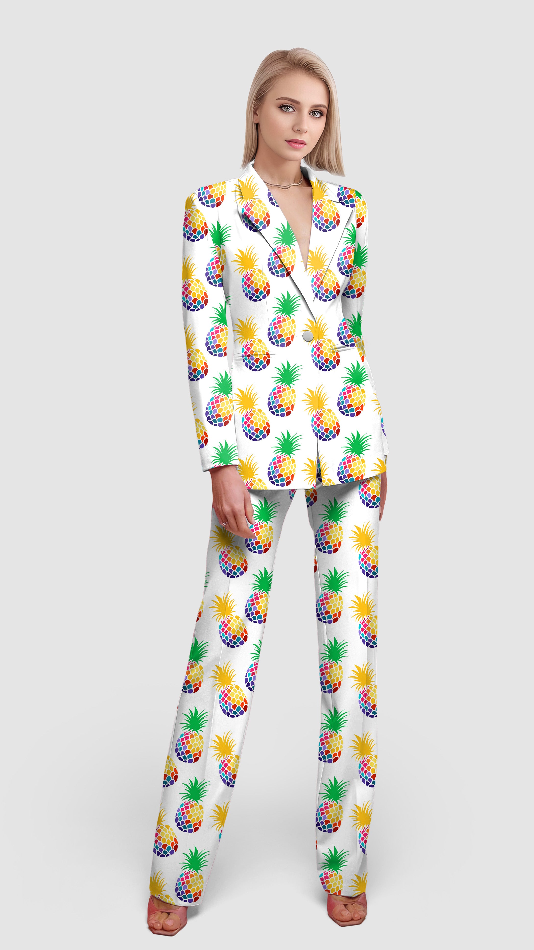 Pineapple Disco-Women's Blazer Casual Work Office Blazer Suit set