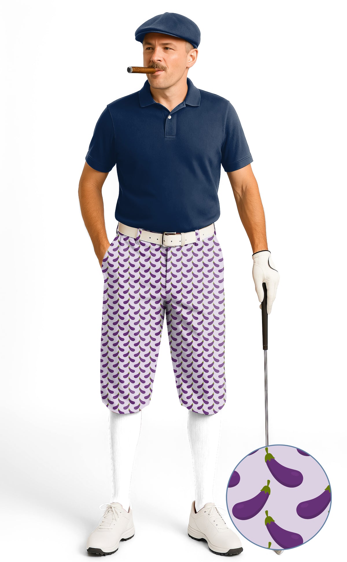 Purple eggplant Men's Golf Knickers Pants