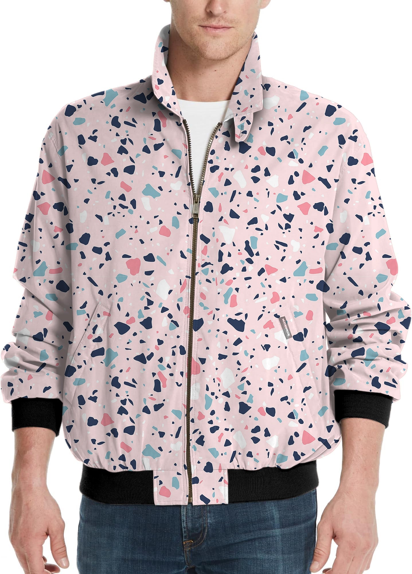 Pink Paint Splatter-Men's Golf Windbreaker Light Jacket