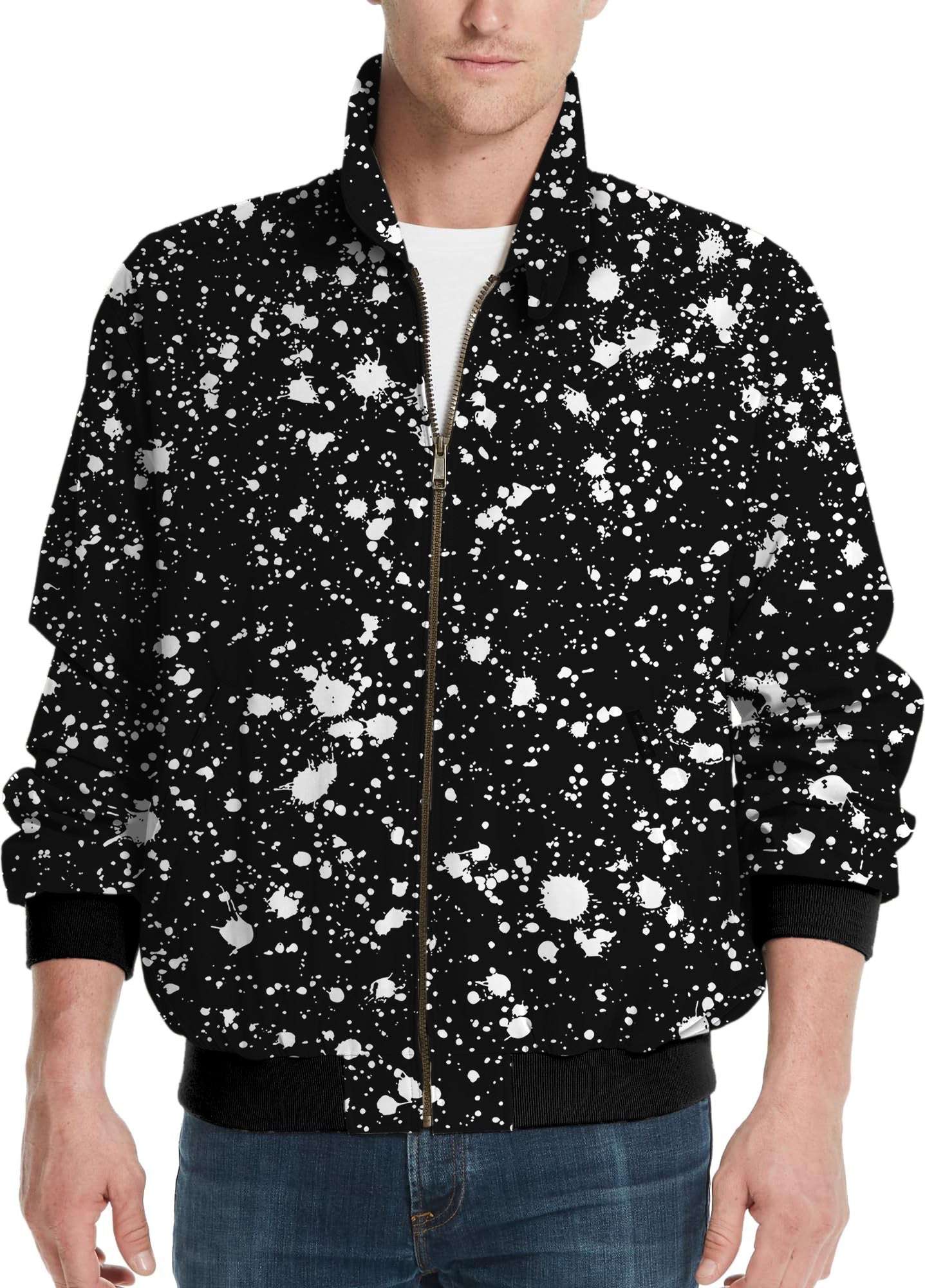 ZEBRA SPLATTER-Men's Golf Windbreaker Light Jacket