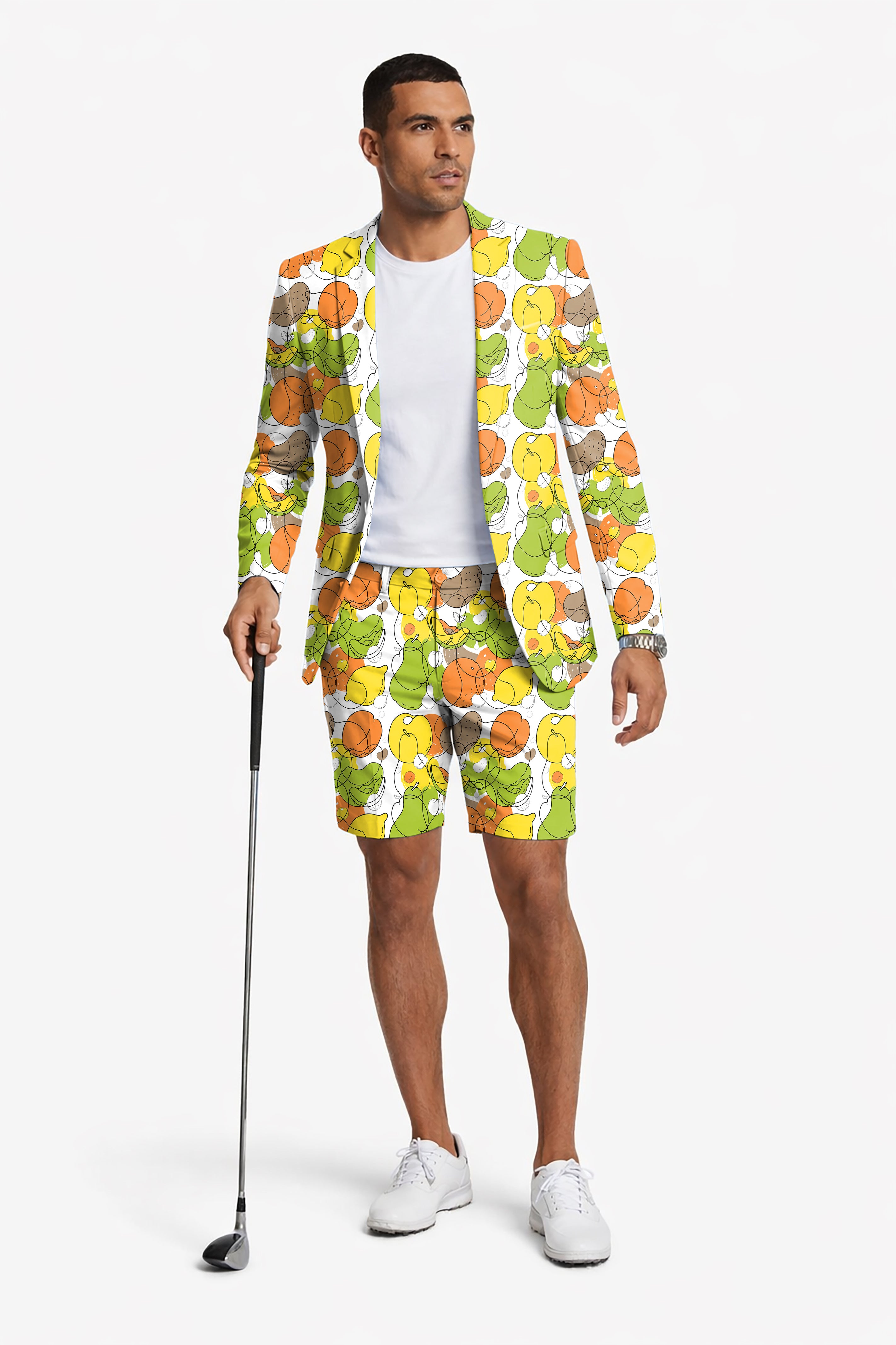 colorfull fruit Men's Party Costumes-Theme Party 2pcs Suit set-Blazer Shorts