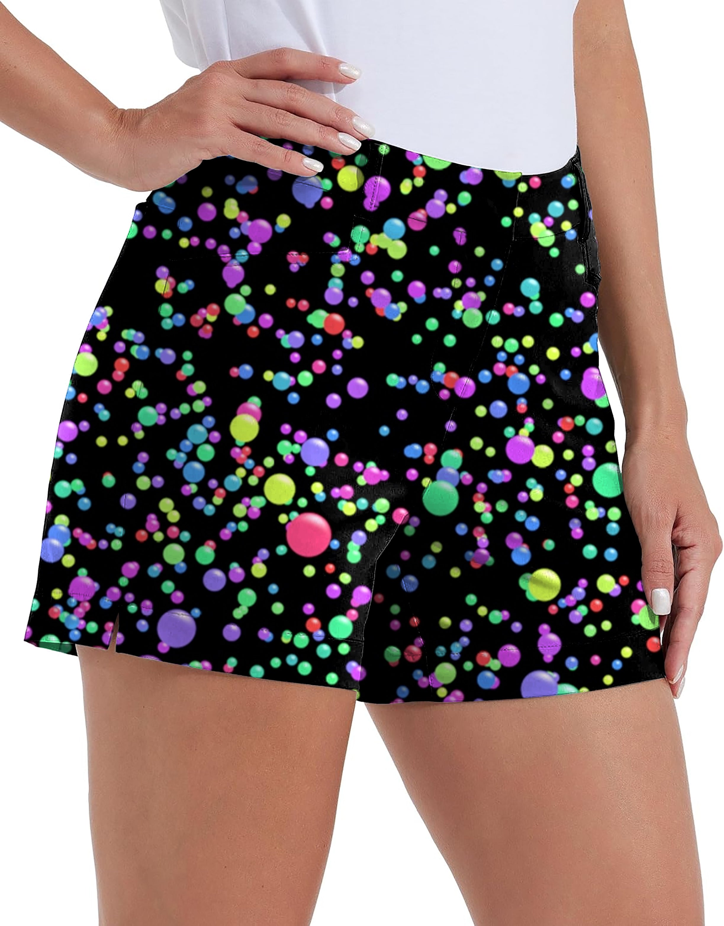 Women's Galaxies Golf Polo quick-drying colorful golf shorts with pockets and stretch for outdoor casual wear