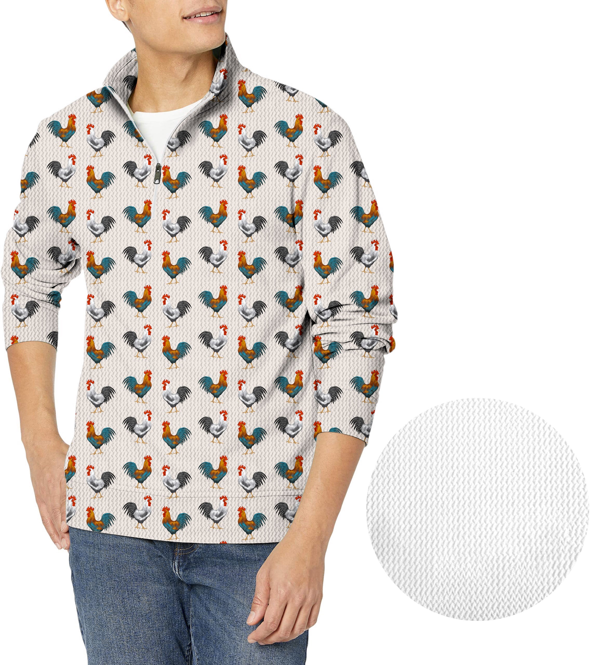 Mr Cocky-Men's Golf Waffle Zipper Pullover