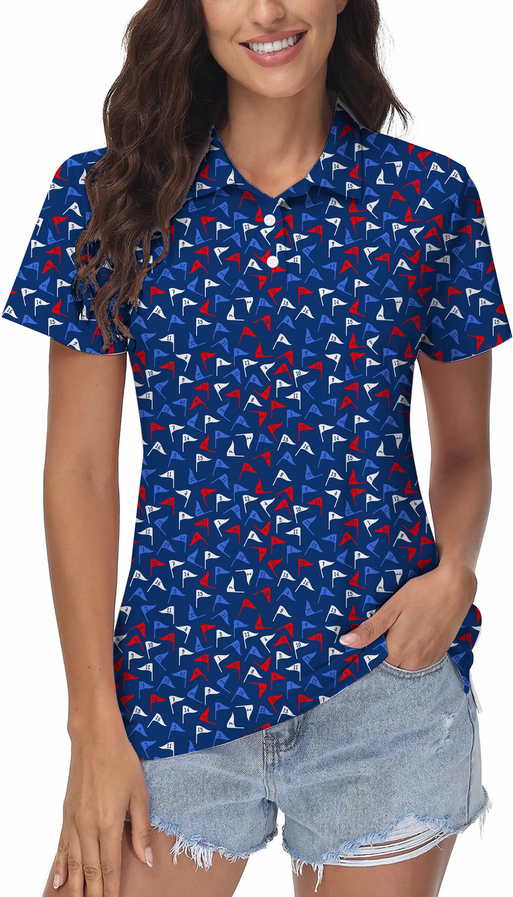 Women's Flag Tap Golf Polo