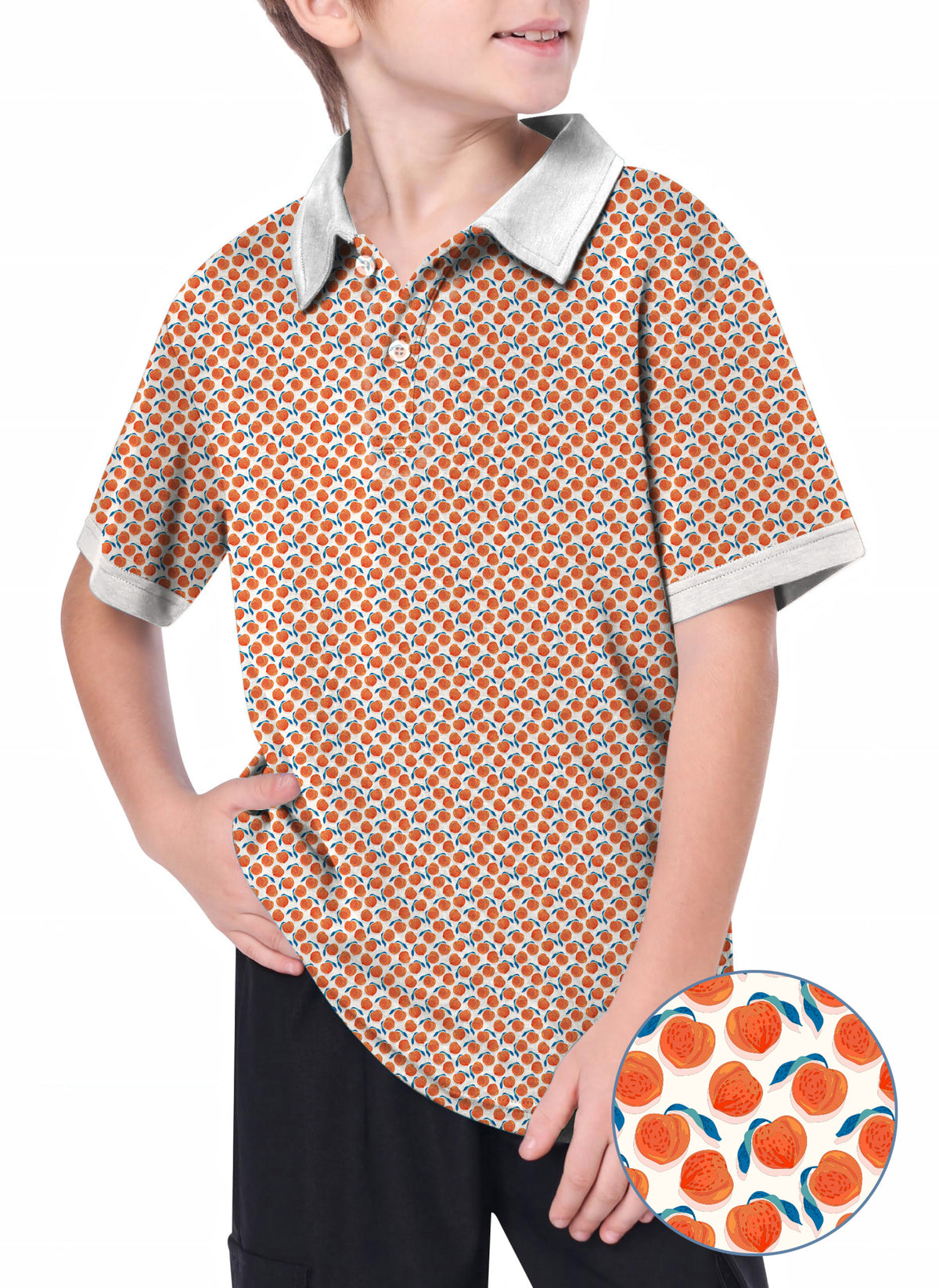 Youth momo peach Golf Polo
