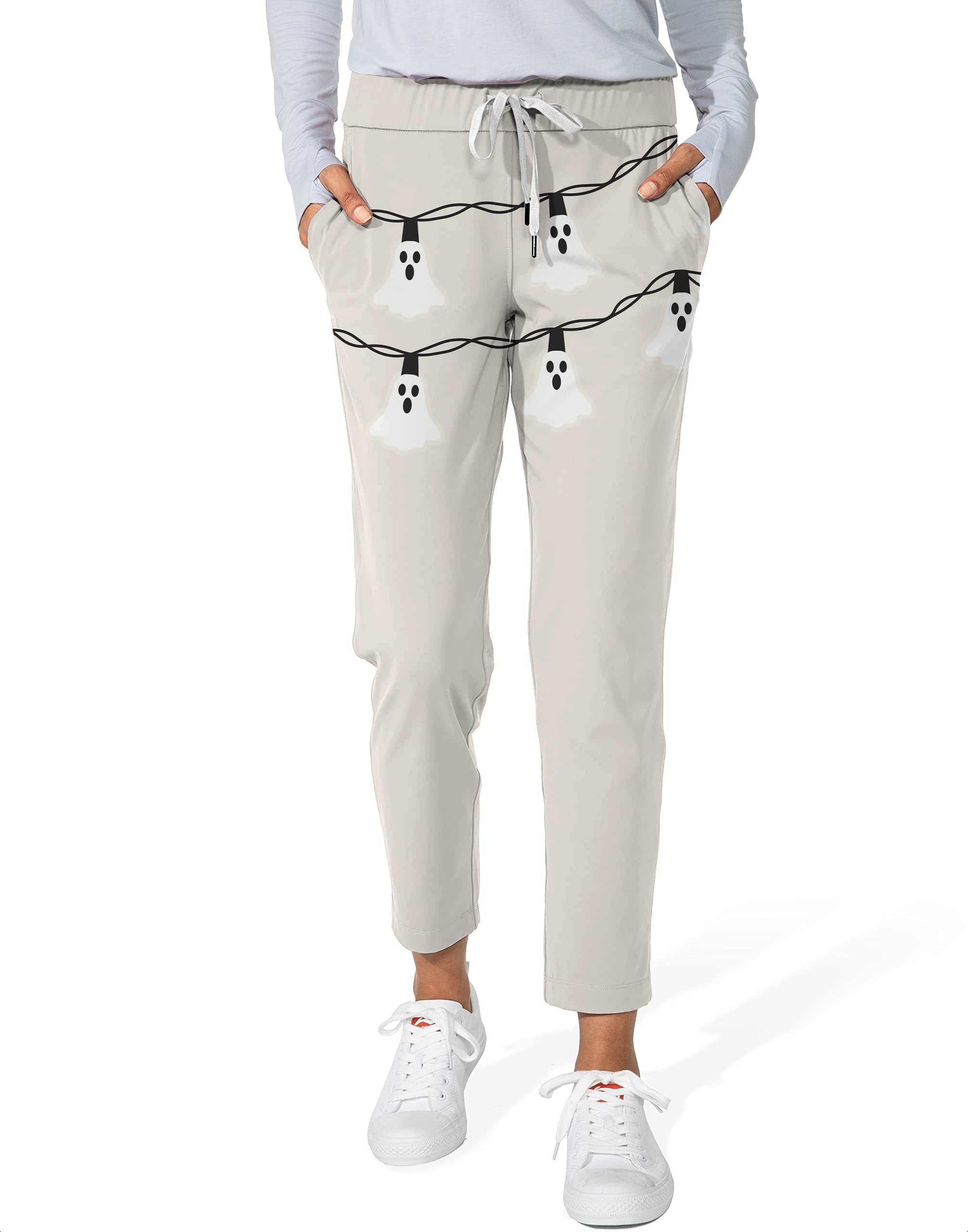 Halloween Ghost Light Women's 7/8 Stretch Ankle Golf Pants