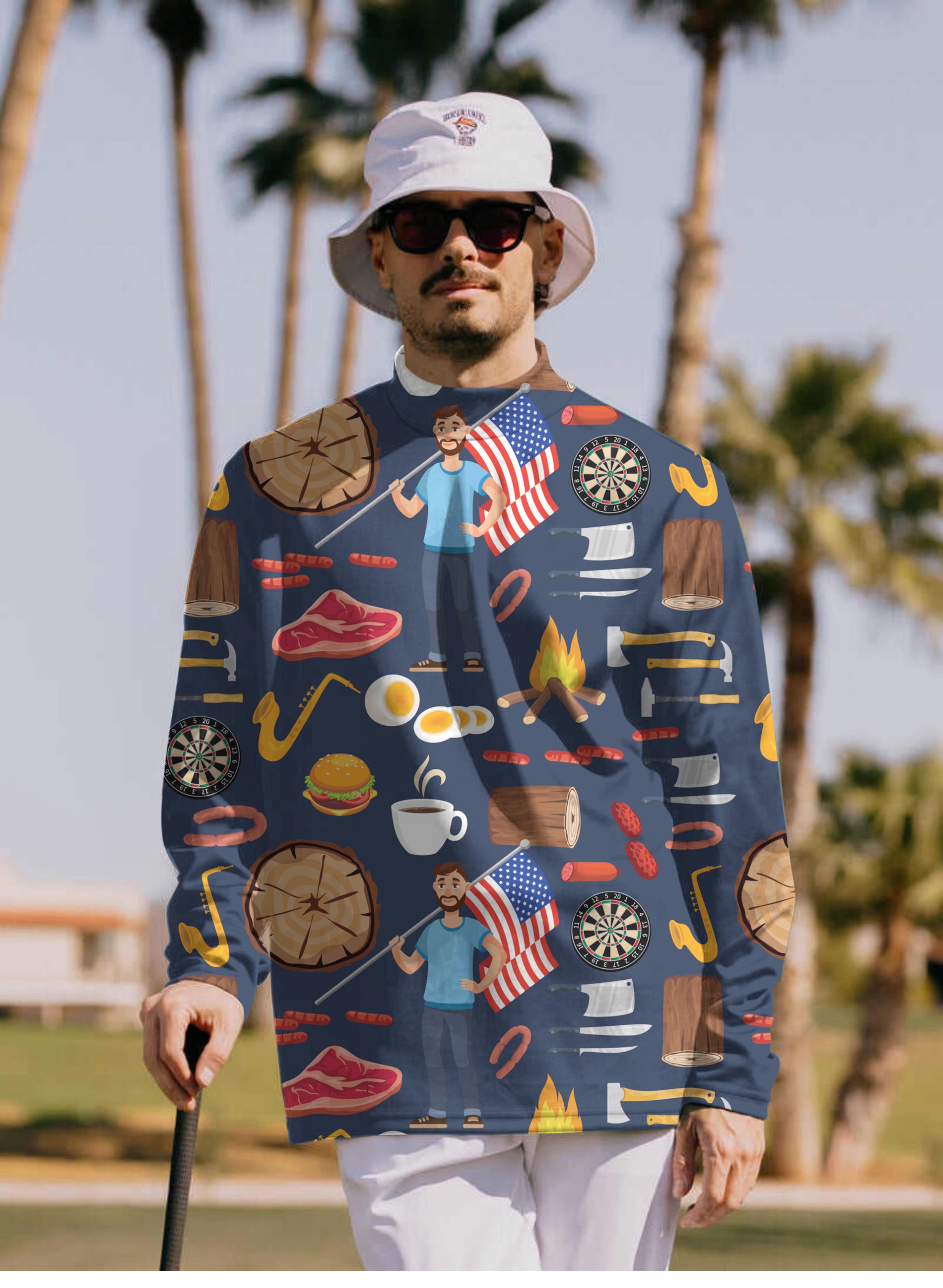 Men's American Dream Pullover High neck Long/Short sleeve T-Shirt