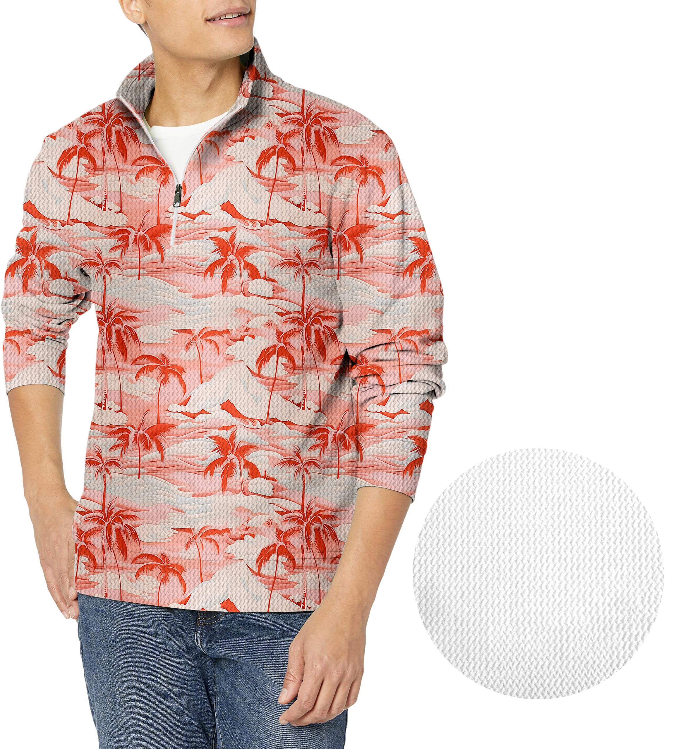 Palm-Men's Golf Waffle Zipper Pullover