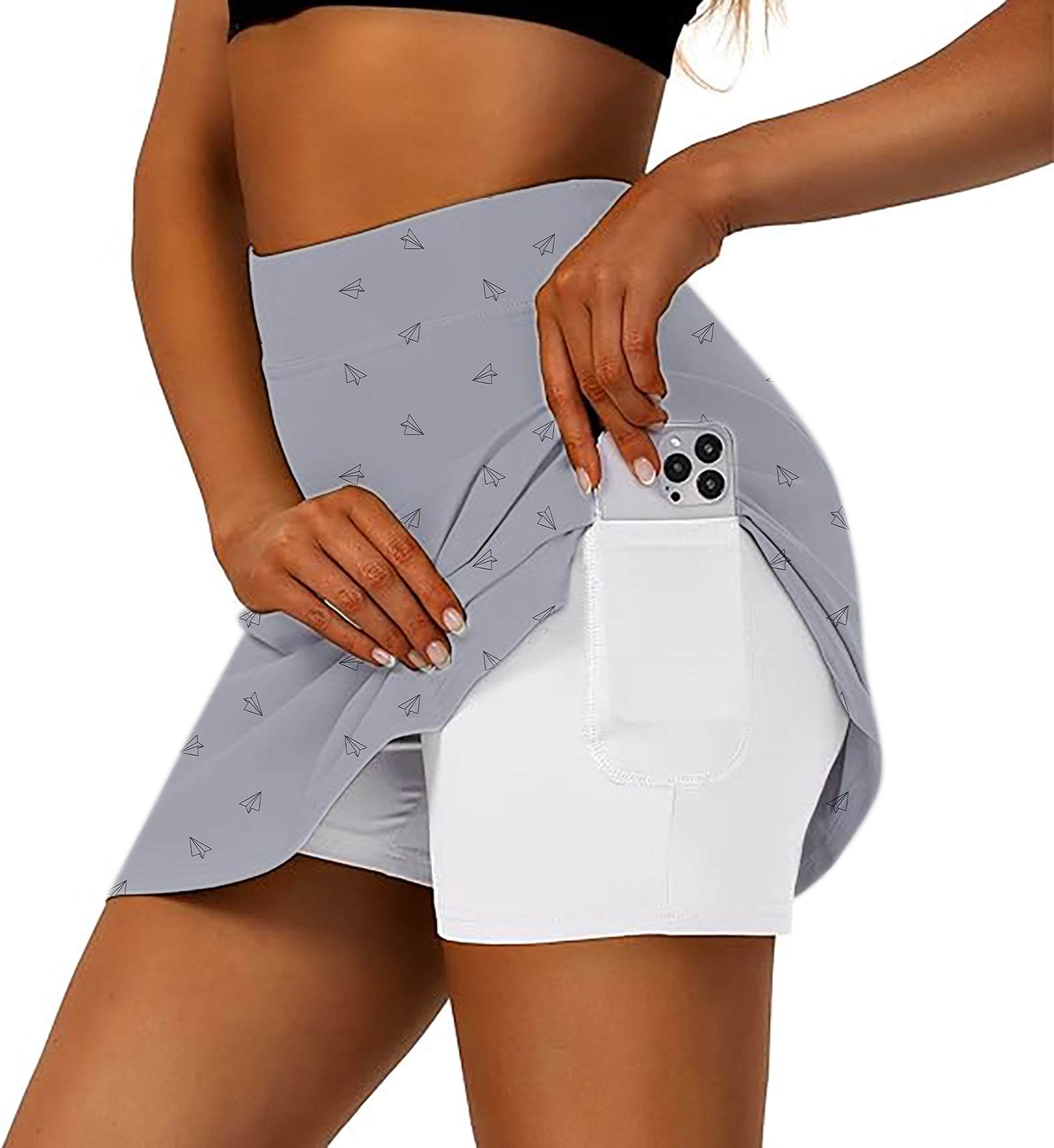 Paper airplanes Custom The Background Color Women's Athletic Golf Skorts Flared Skirts