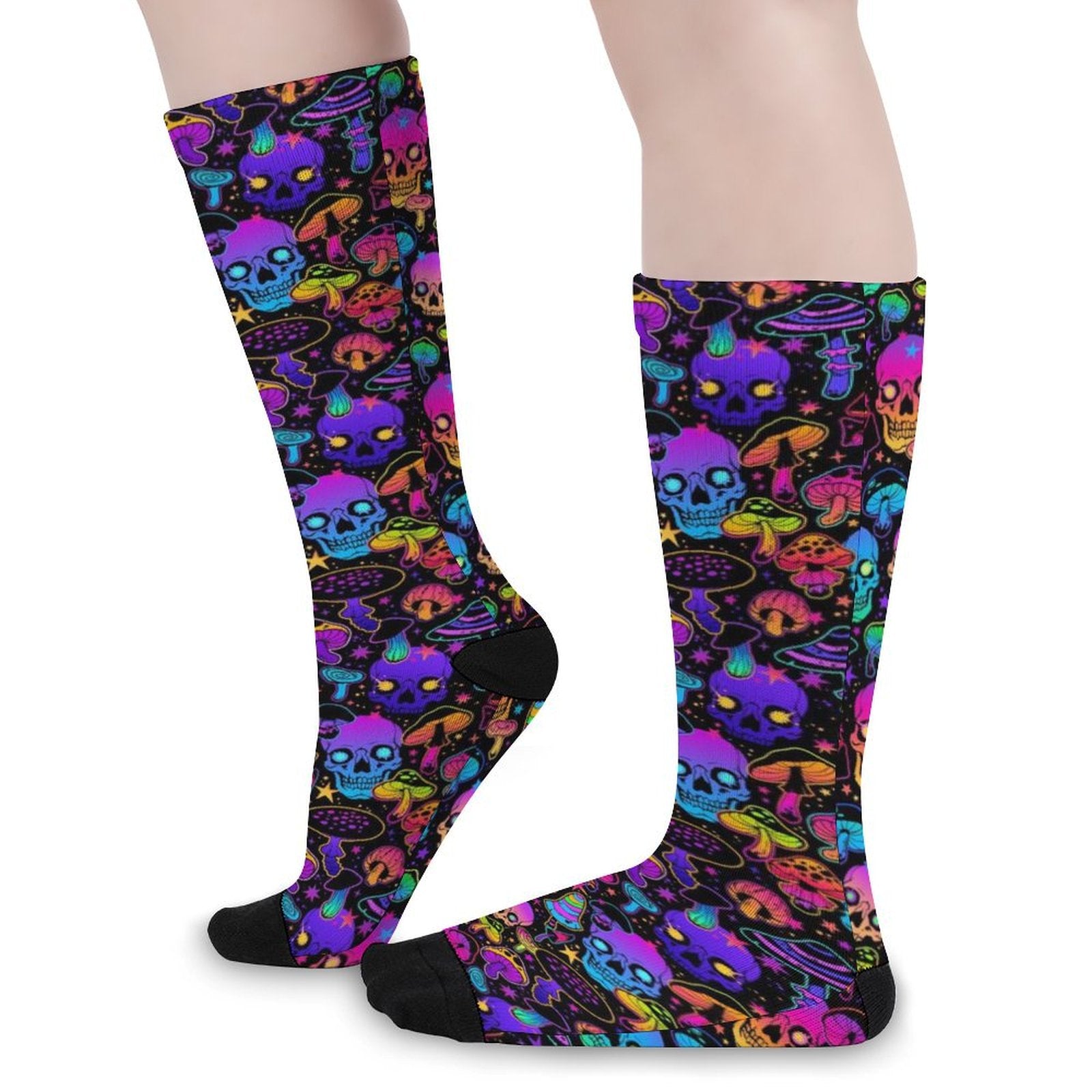 neon skull Prined socks Gifts for Men Women