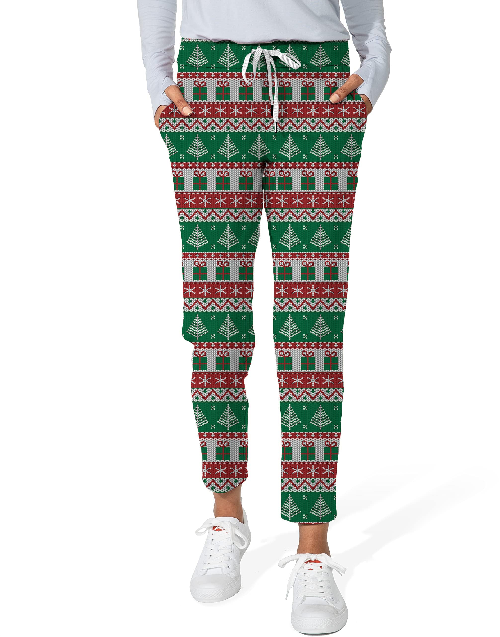 Christmas Tree-Women's 7/8 Stretch Ankle Golf Pants