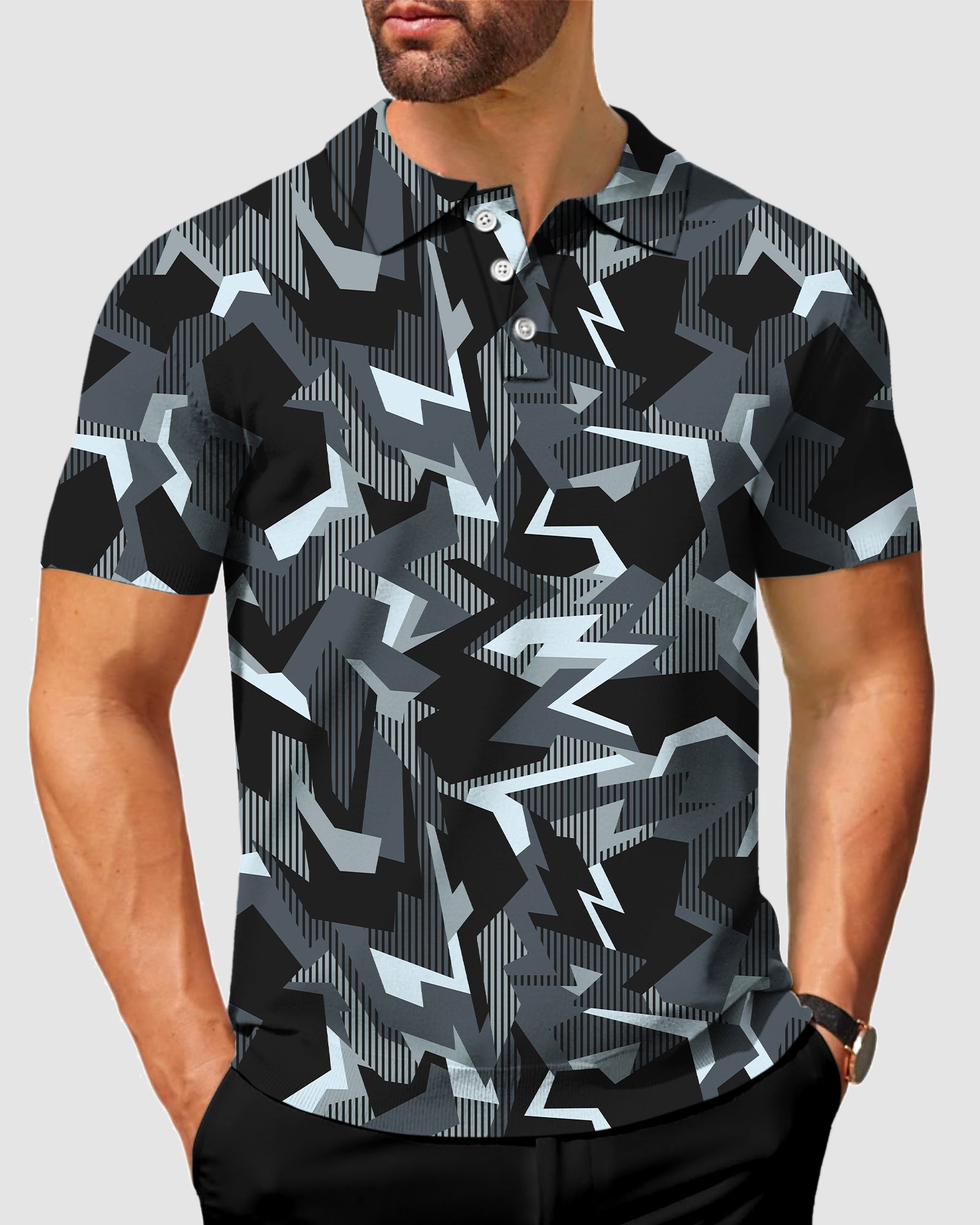 Men's Graphite Glitch Golf Polo