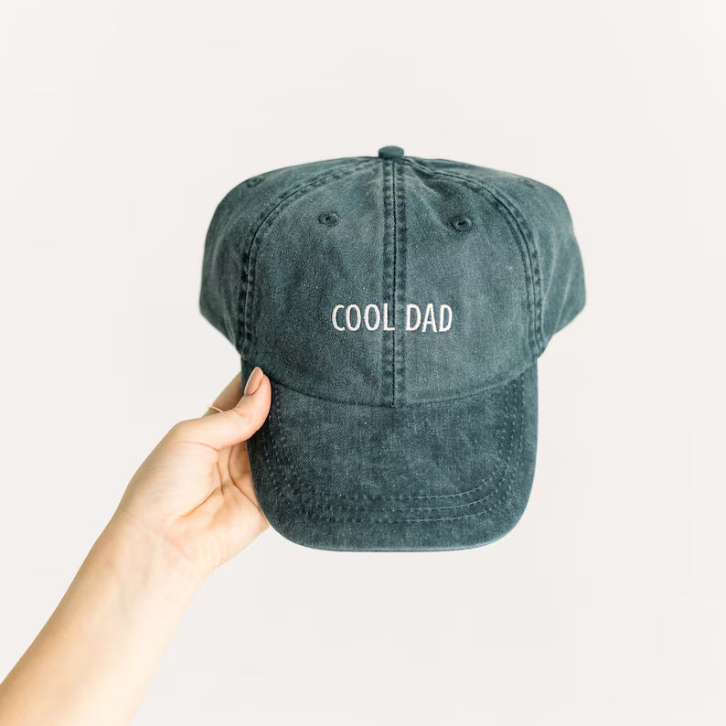 Personalized Dad embroidered vintage baseball hat with "COOL DAD" text for Father's Day gift