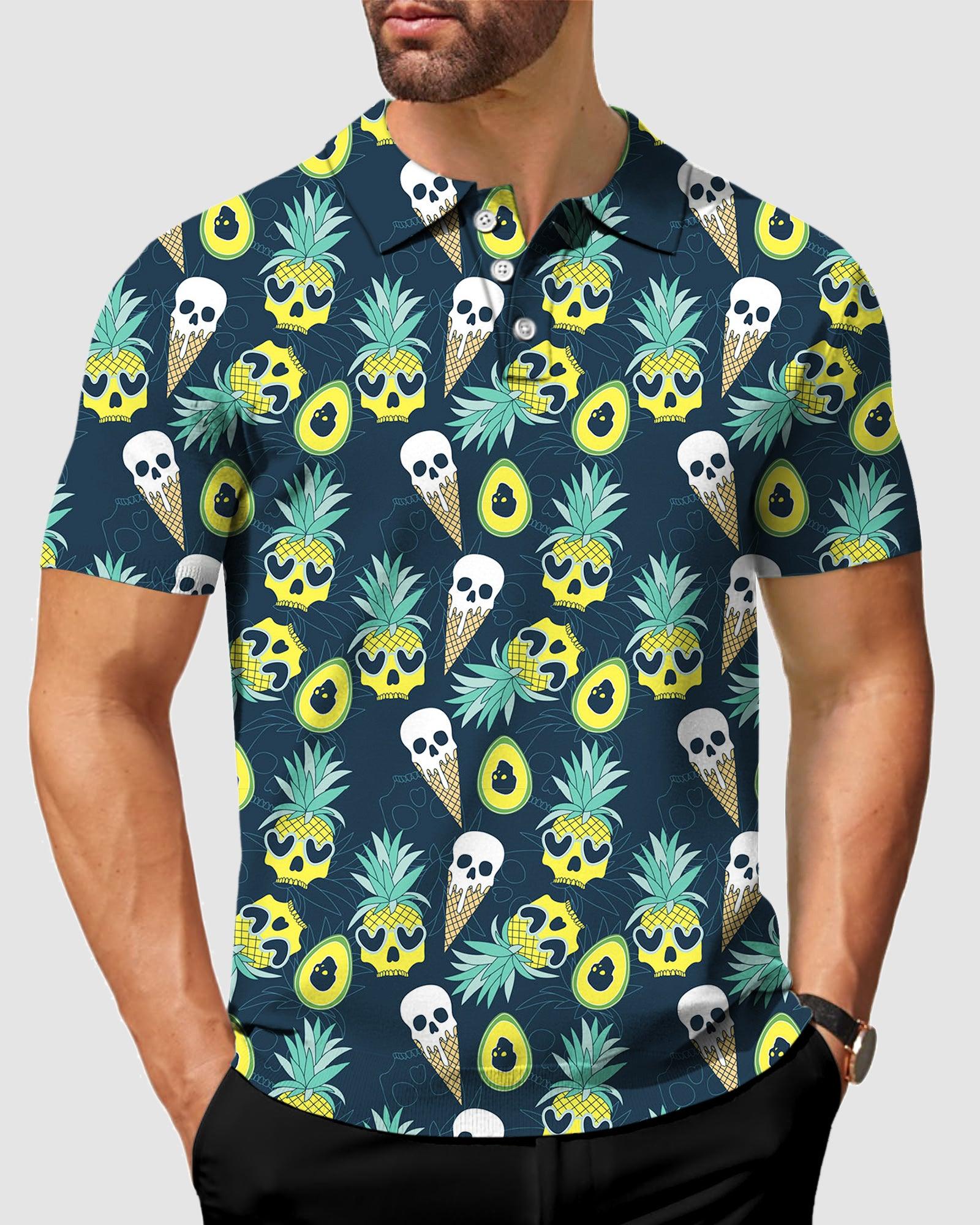Men's golf polo Skull Mexican Style