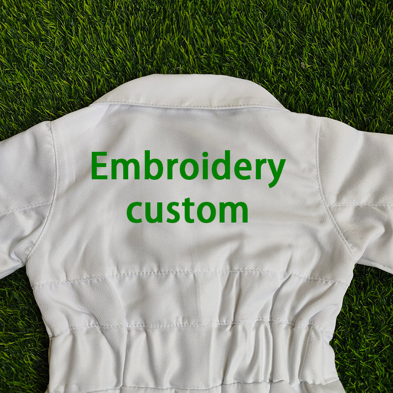 Custom Golf Short-Sleeved Shirt And Long Pants Suit for kids Golf White-Green Suit Children's Jumpsuit Baby Golf Birthday Uniform With Hat