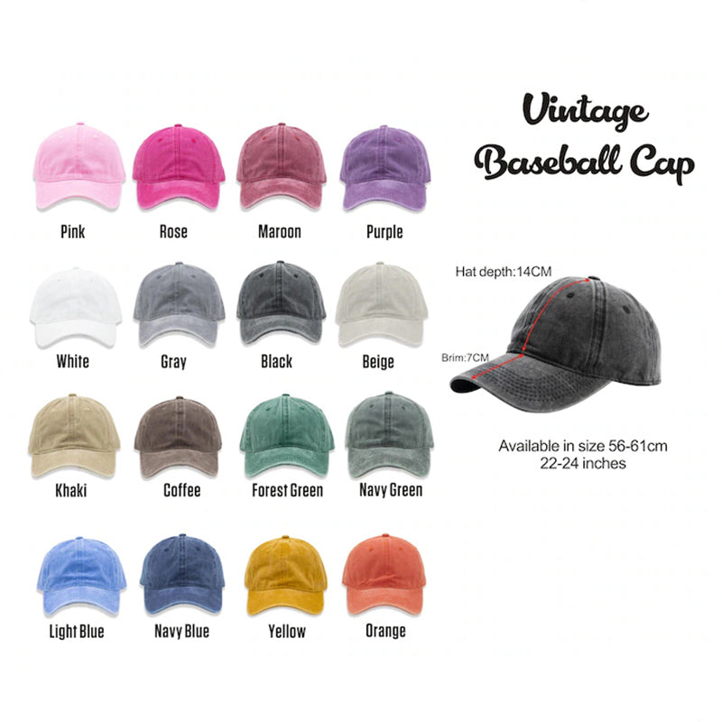 GRANDPA personalized dad vintage embroidered baseball cap in multiple colors for Father's Day gift