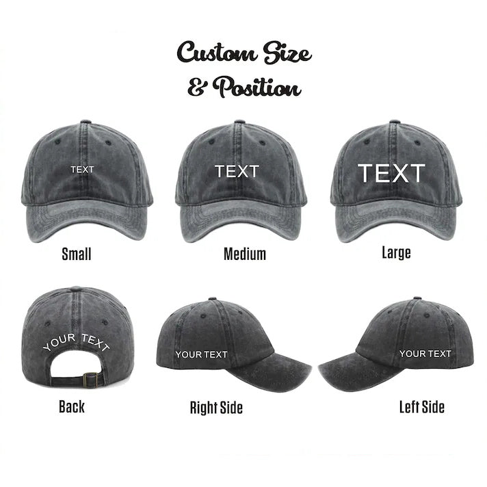 GRANDPA personalized dad vintage baseball hat customizable size and position Father's Day gift