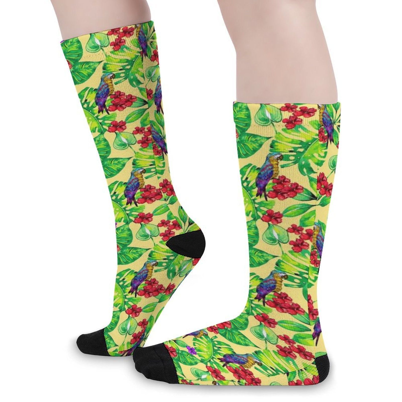 Toucan tropical flowers Prined socks Gifts for Men Women