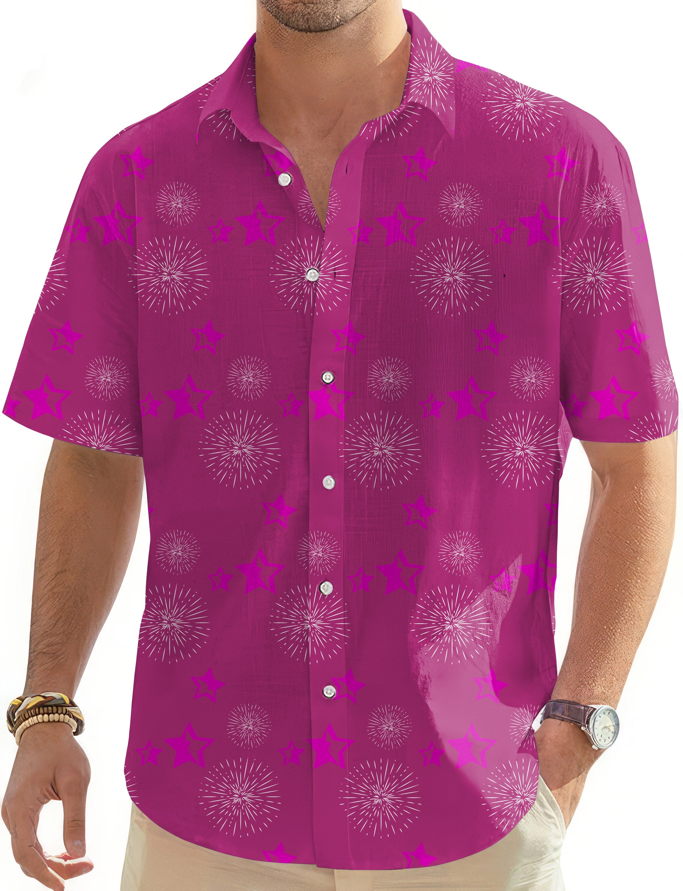 Pentagram Impression Limited Edition Men's Golf Hawaiian Shirts Button Down Shirt