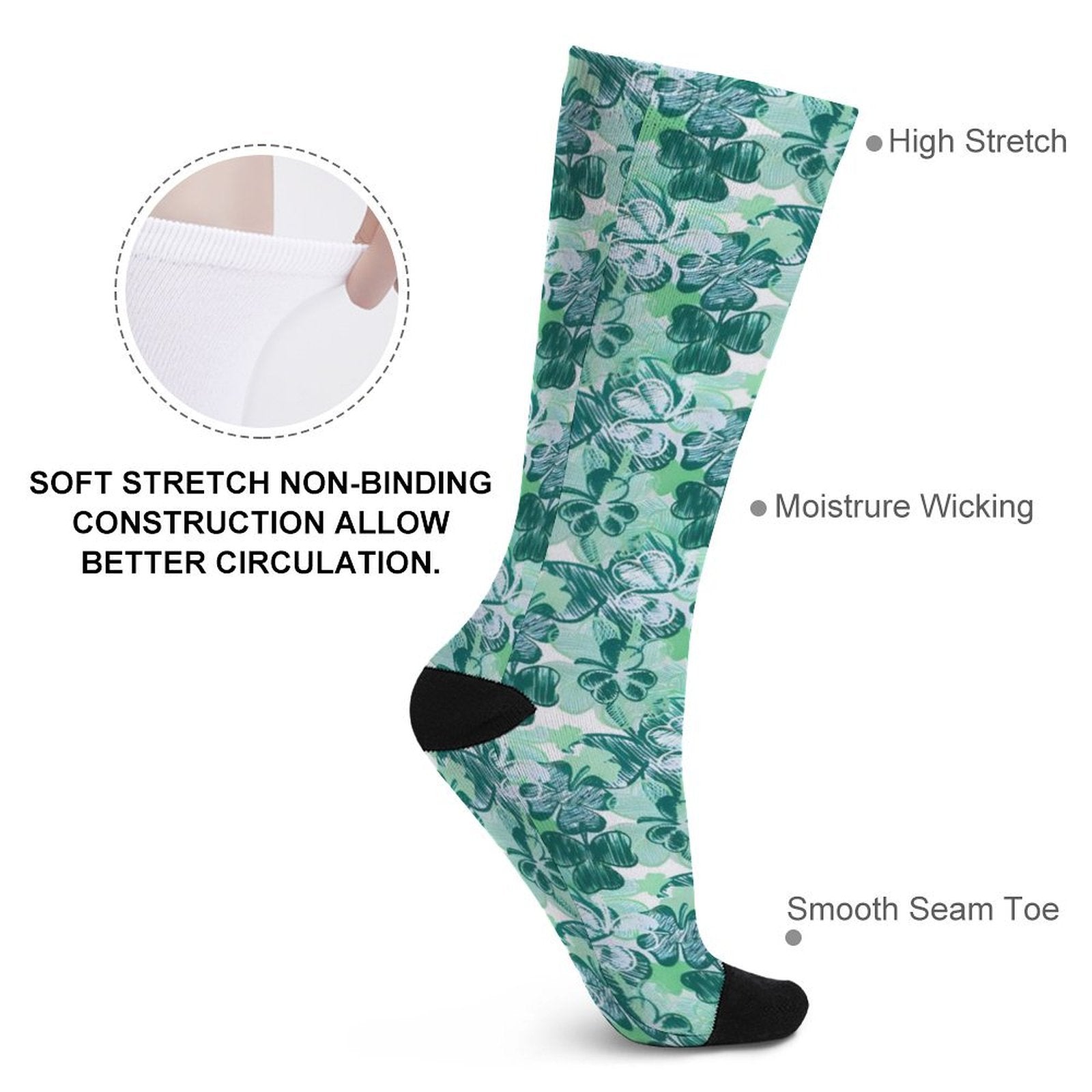Four leaf clover Prined socks Gifts for Men Women