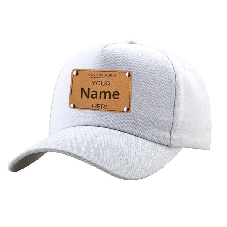 Customized Engraved Leather Name Hats for Men Golf  Adjustable Snapback Cap