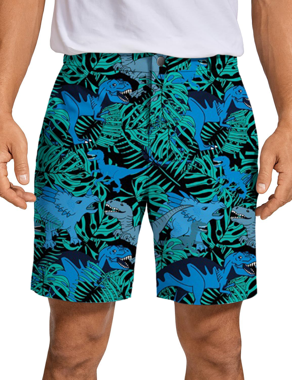 Men T-Rex Jungle Golf Shorts