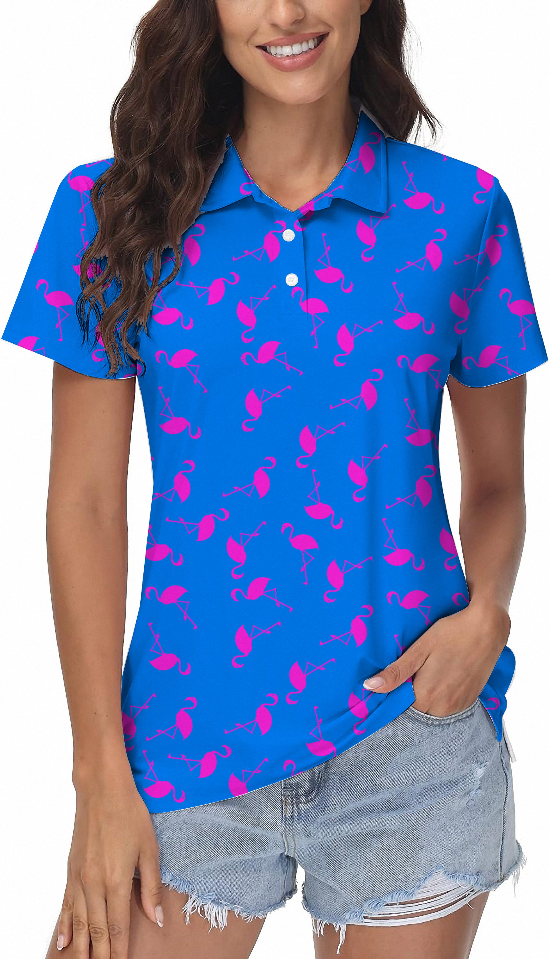 Blue flamingo Women's Golf Polo