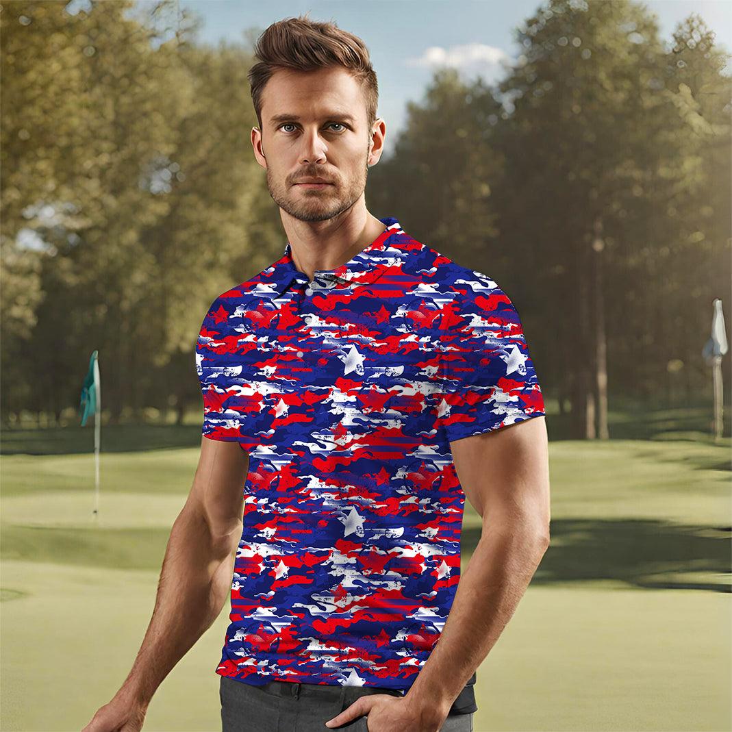 Men's USA camo golf polo