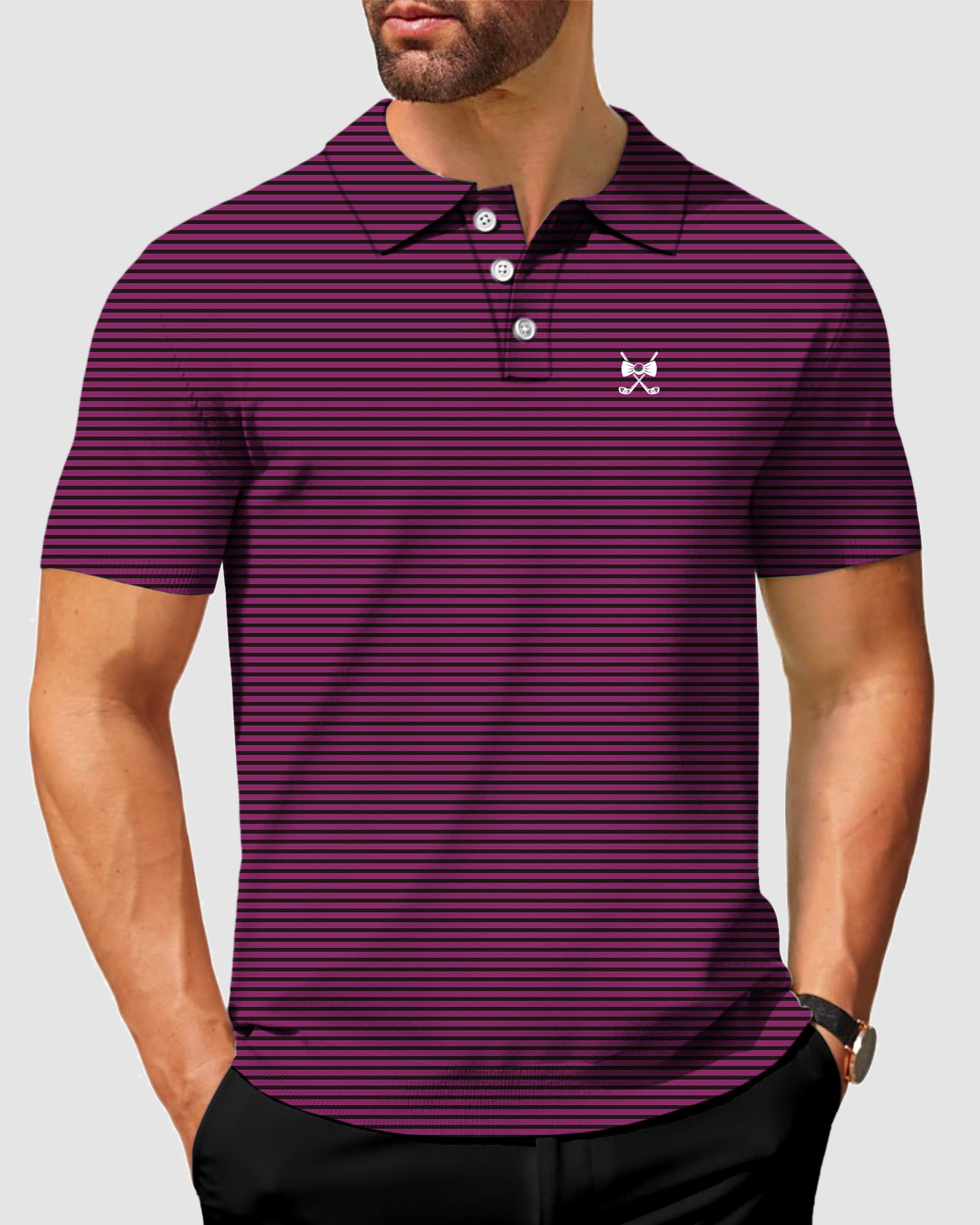 Men's Miami MVP Purple Golf Polo