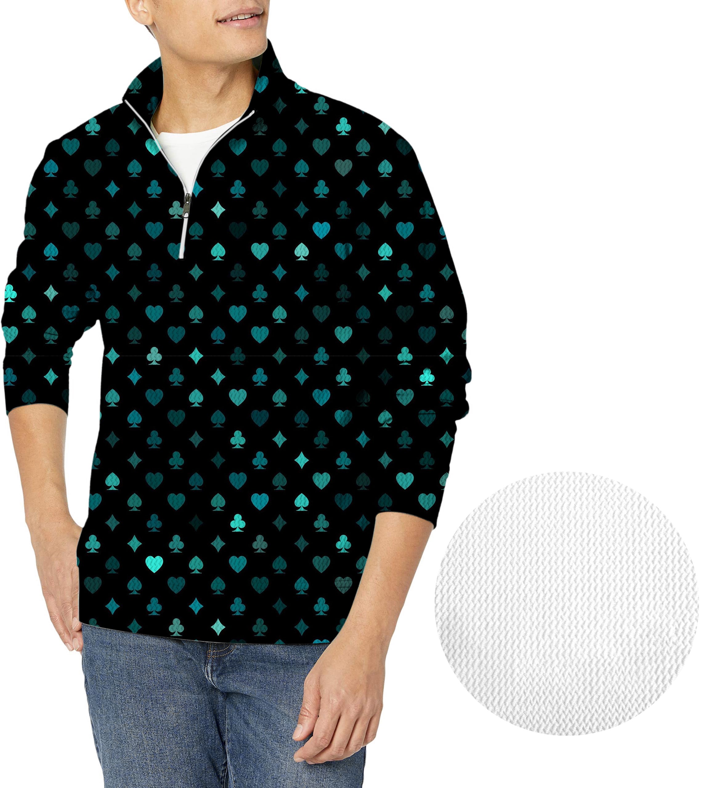 Suited Up-Men's Golf Waffle Zipper Pullover