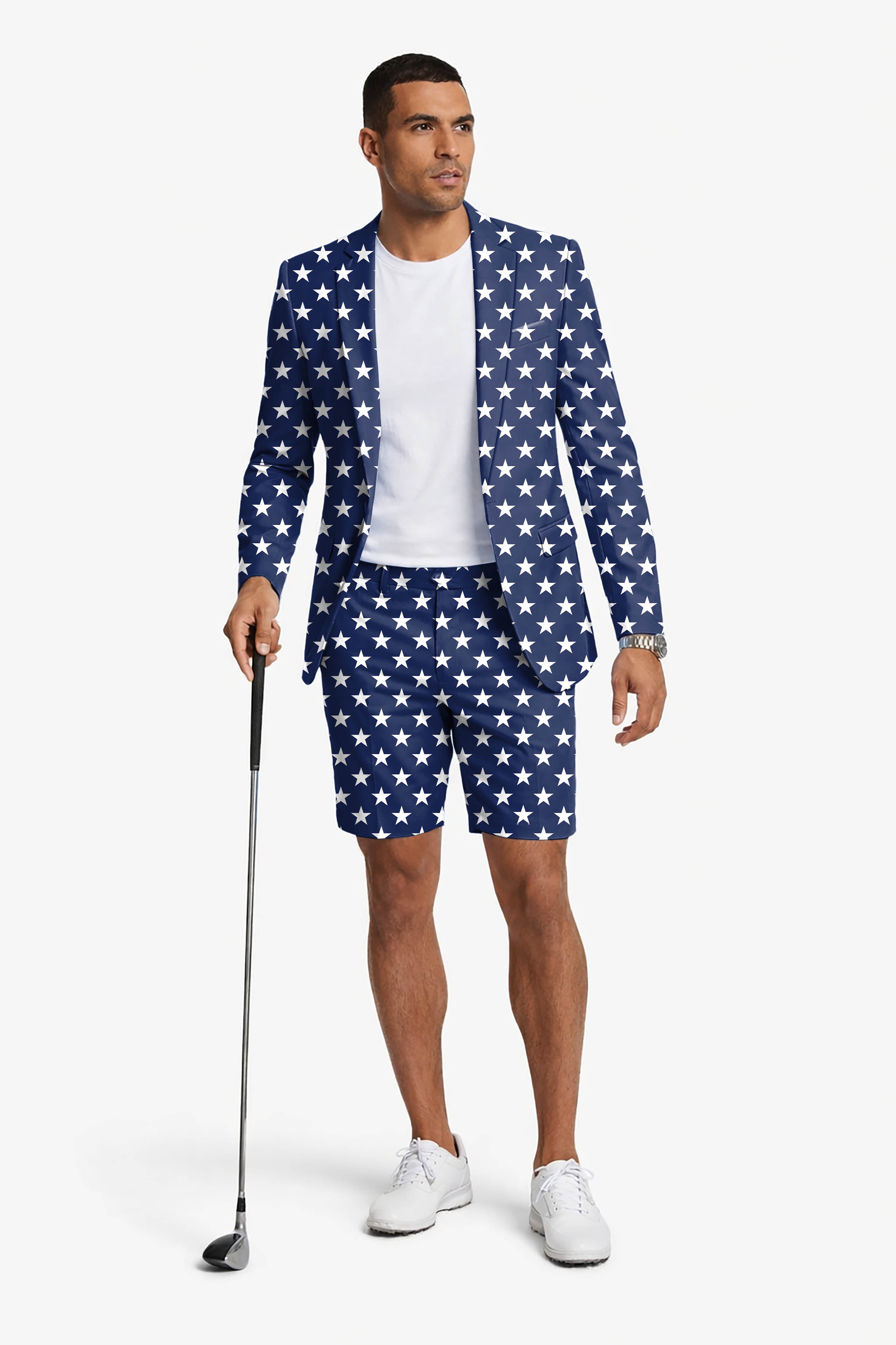 Proud Stars Men's Party Costumes-Theme Party 2pcs Suit set-Blazer Shorts