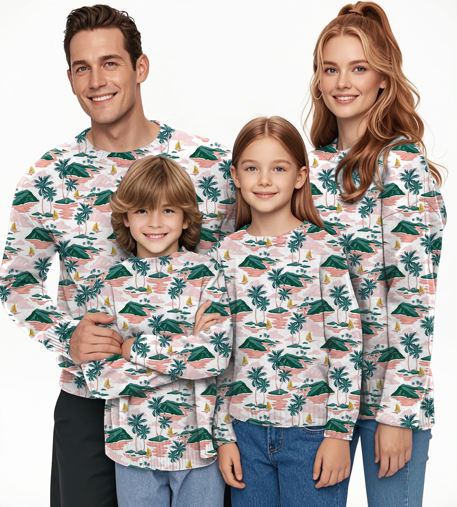 Paradise Island Crewneck Pullover Ugly Sweater Men Women boy girl family