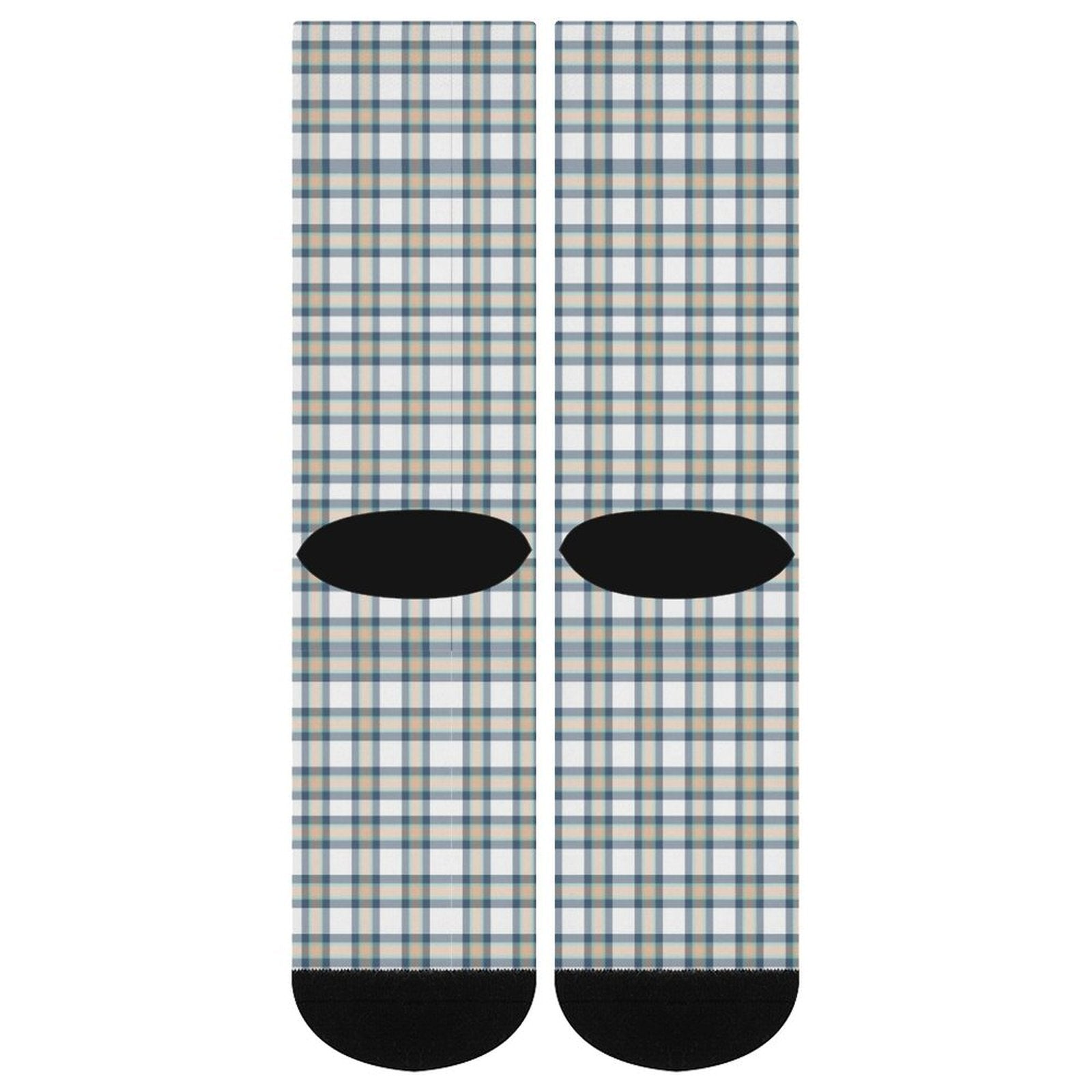 grey grid Prined socks Gifts for Men Women