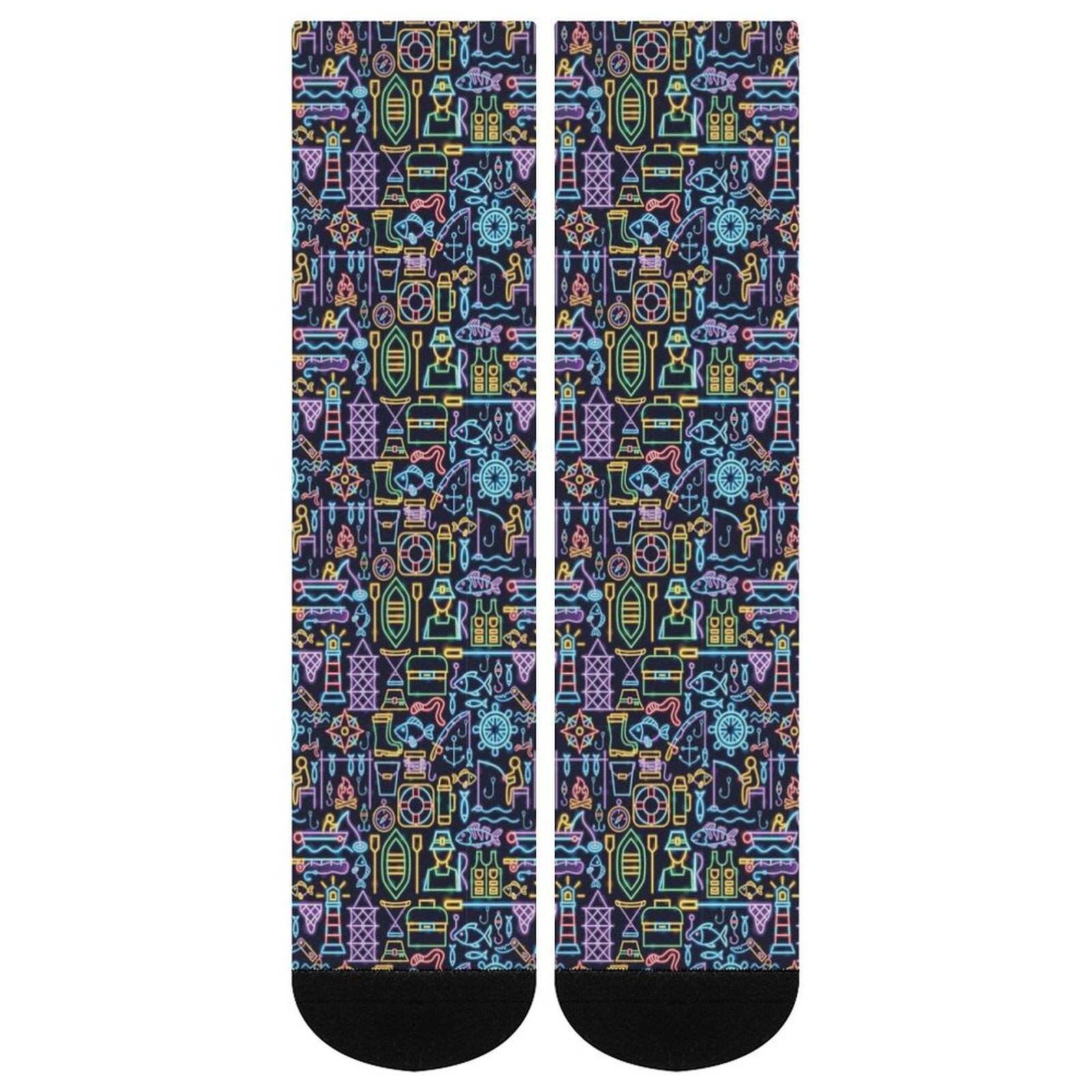 Neon Fisherman Prined socks Gifts for Men Women