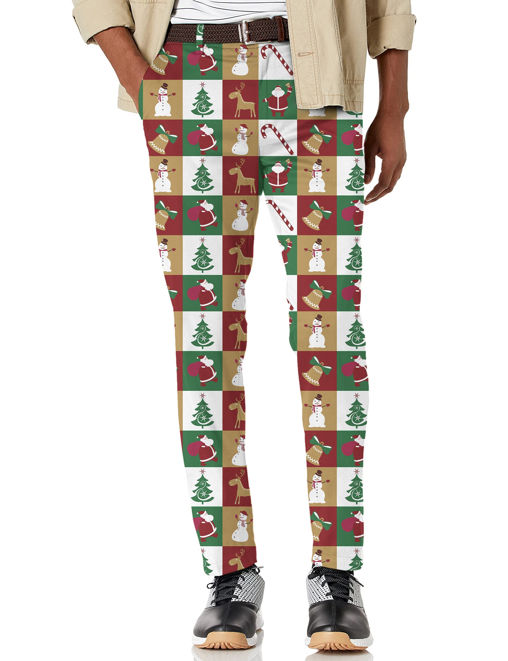 Men's Marry Christmas Stretch Golf pants trousers