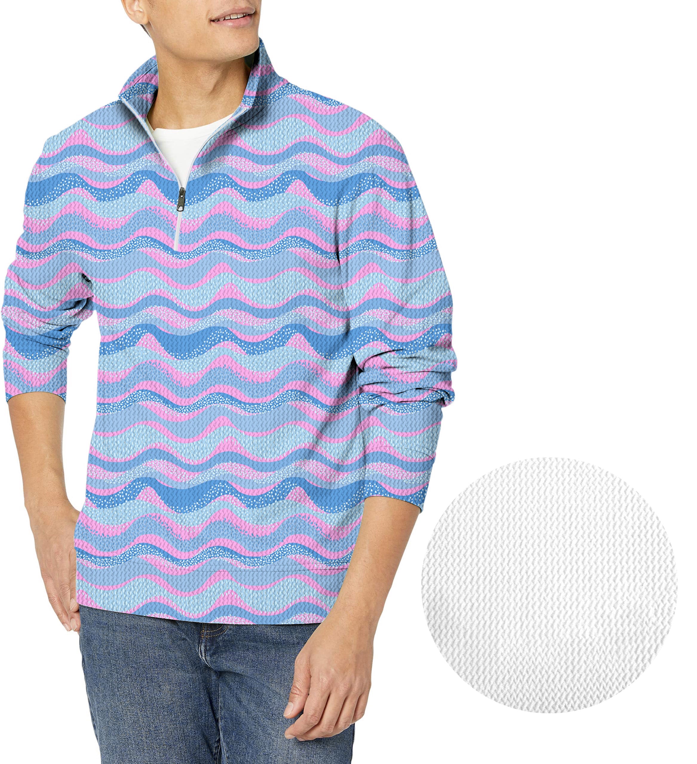 Space Aurora-Men's Golf Waffle Zipper Pullover
