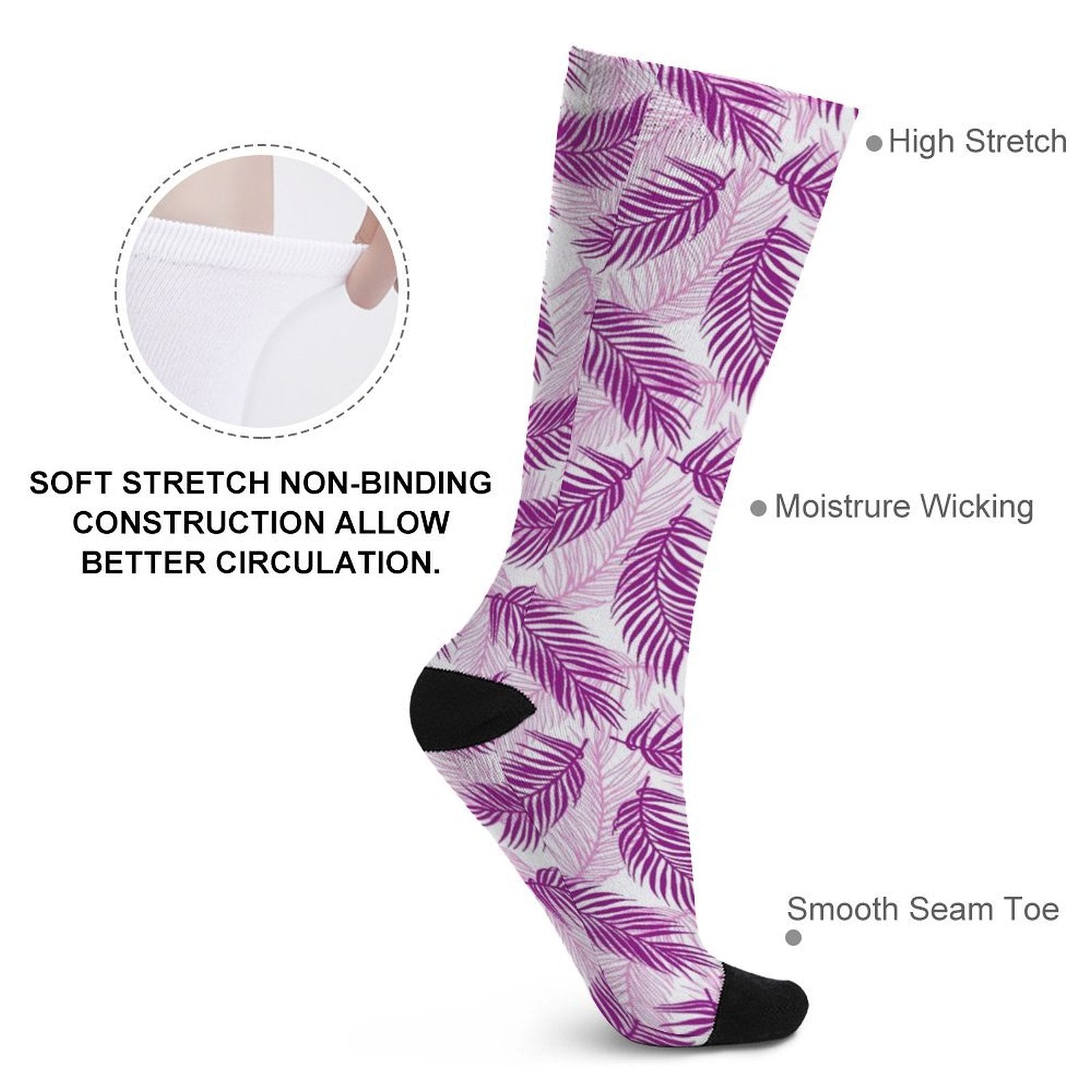 Purple Palms Prined socks Gifts for Men Women