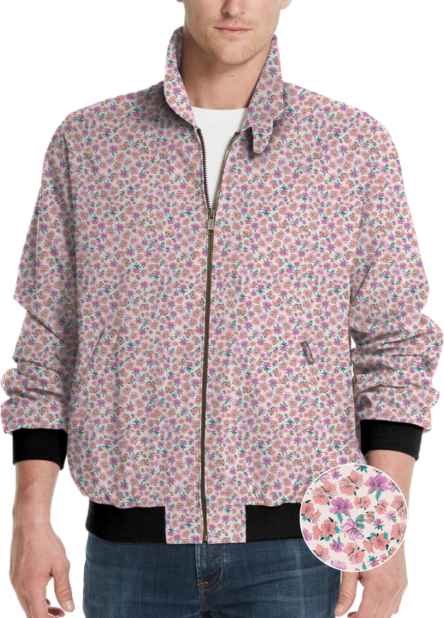 Flower World Men's Golf Windbreaker Light Jacket