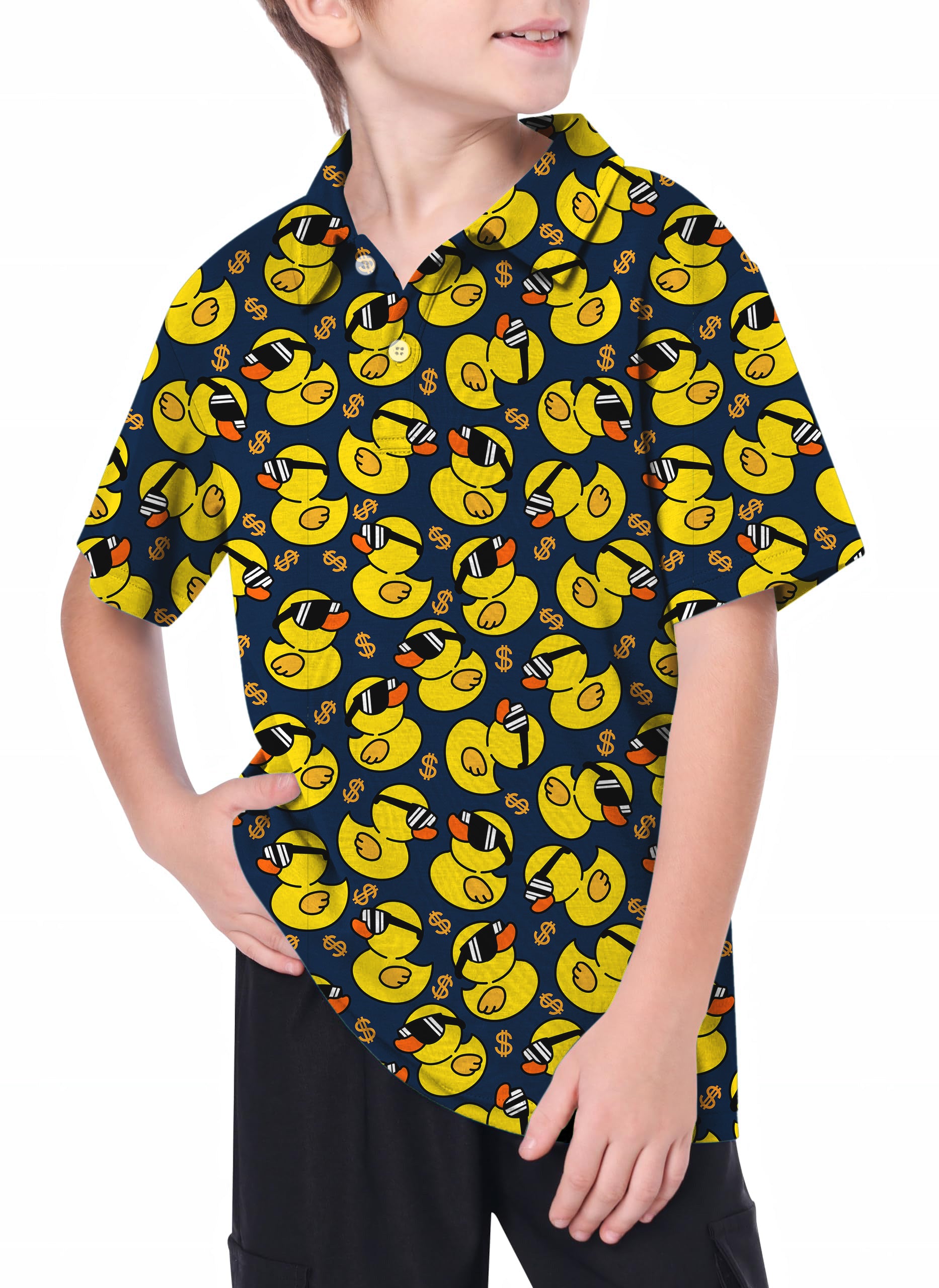 Youth Yellow duck Golf Polo